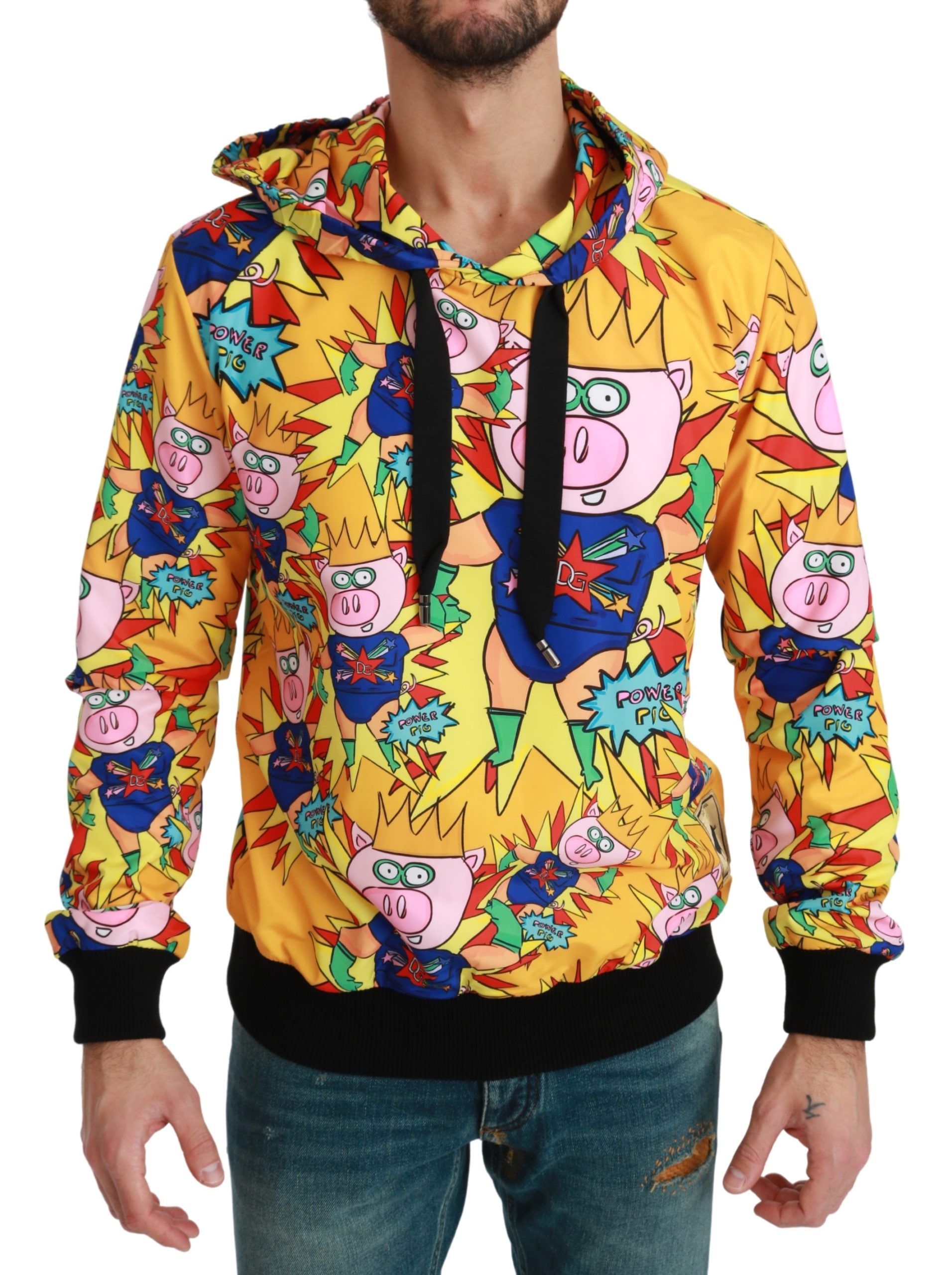 Dolce & Gabbana Men's Pig of the Year Hooded Sweater Yellow TSH4609 - IT44 | XS