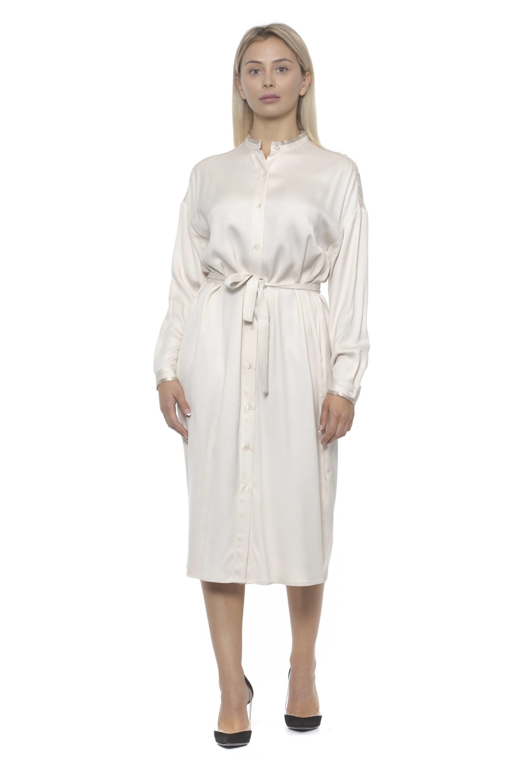 Peserico Women's Bianco Dress Beige PE1383156 - IT42 | S