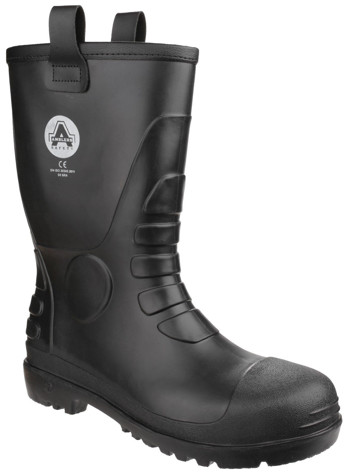 Amblers Unisex Safety Waterproof PVC Pull on Rigger Boot Black 24926 - Black 4