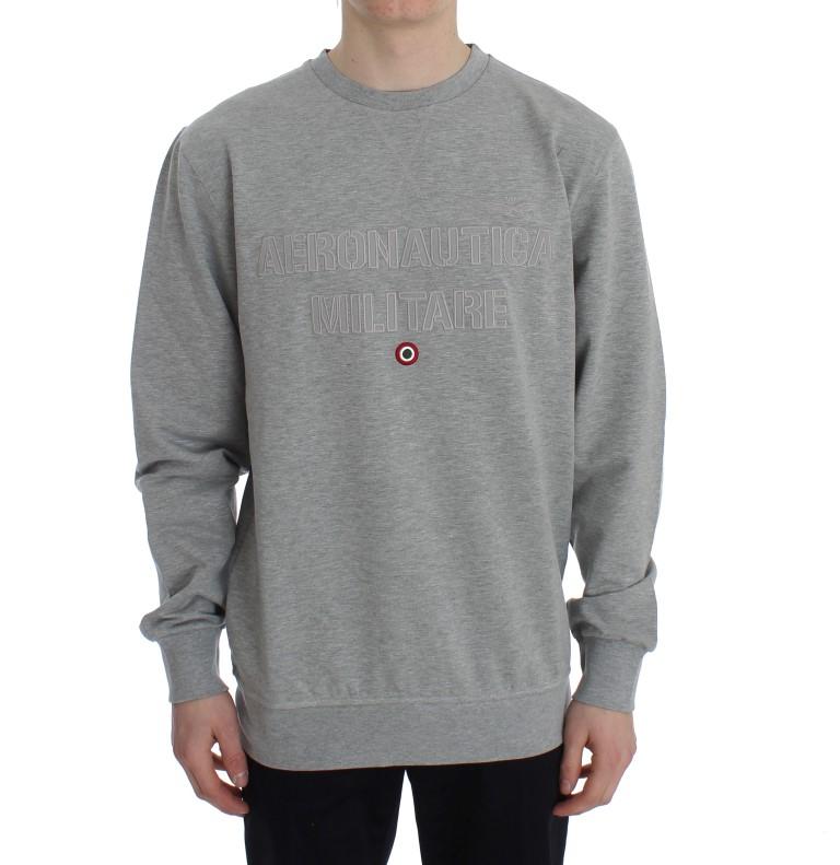 Aeronautica Militare Men's Cotton Stretch Crewneck Pullover Sweater Gray SIG30641 - XXL