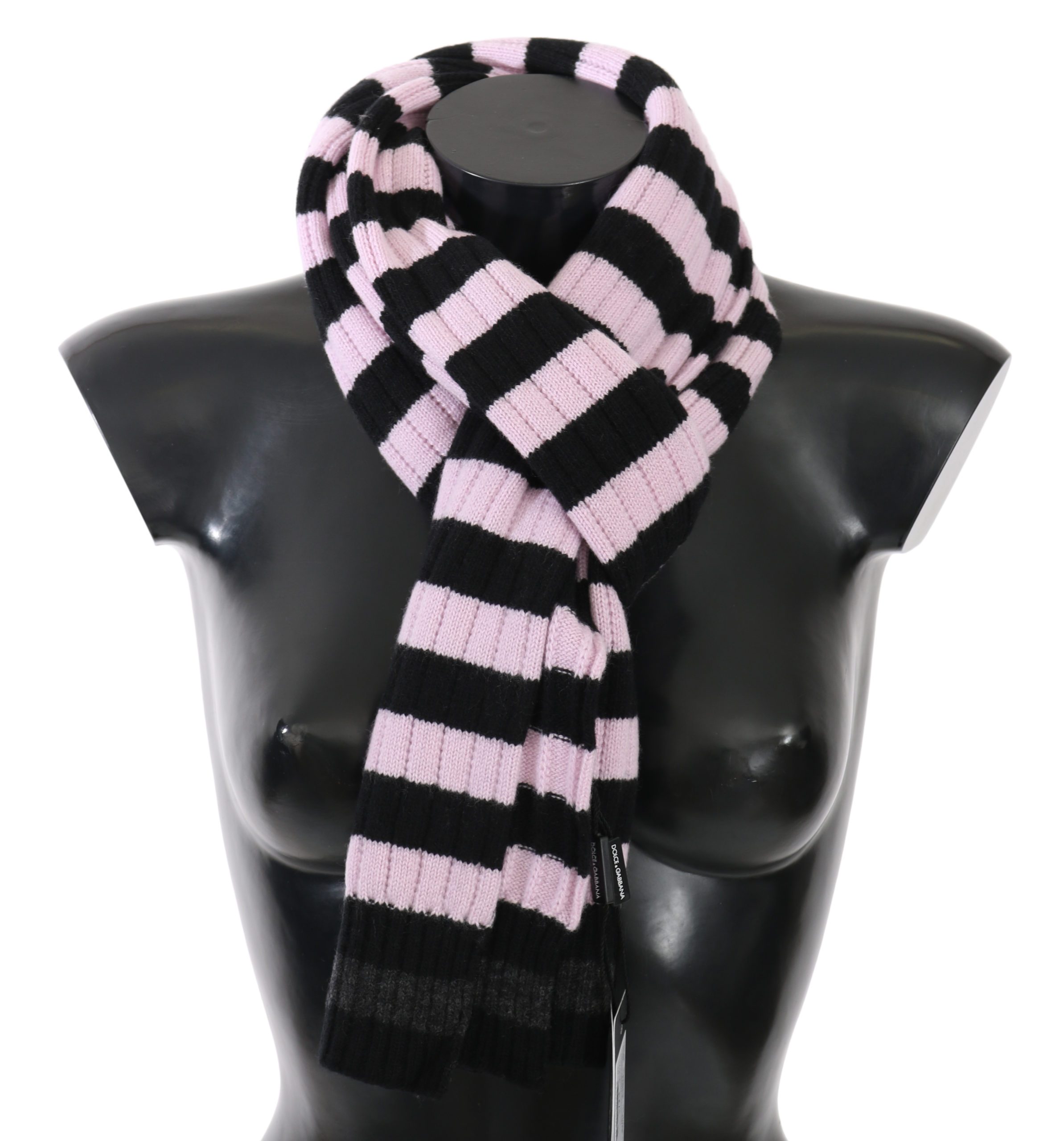 Dolce & Gabbana Women's Striped Cashmere Wool Wrap Scarf Pink MS5013BG