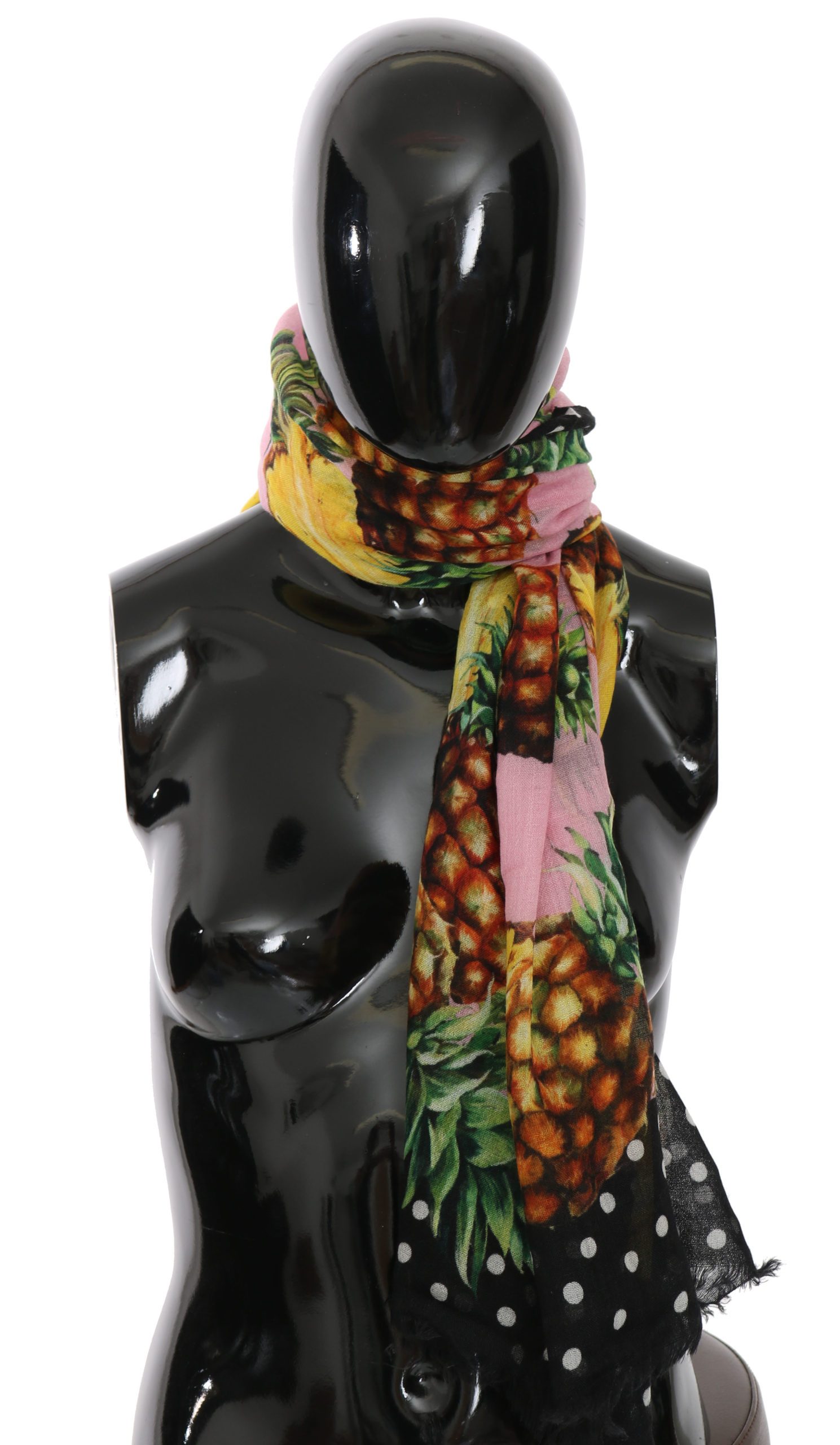 Dolce & Gabbana Women's Pineapple Cashmere Dot Scarf Pink MS5034BG