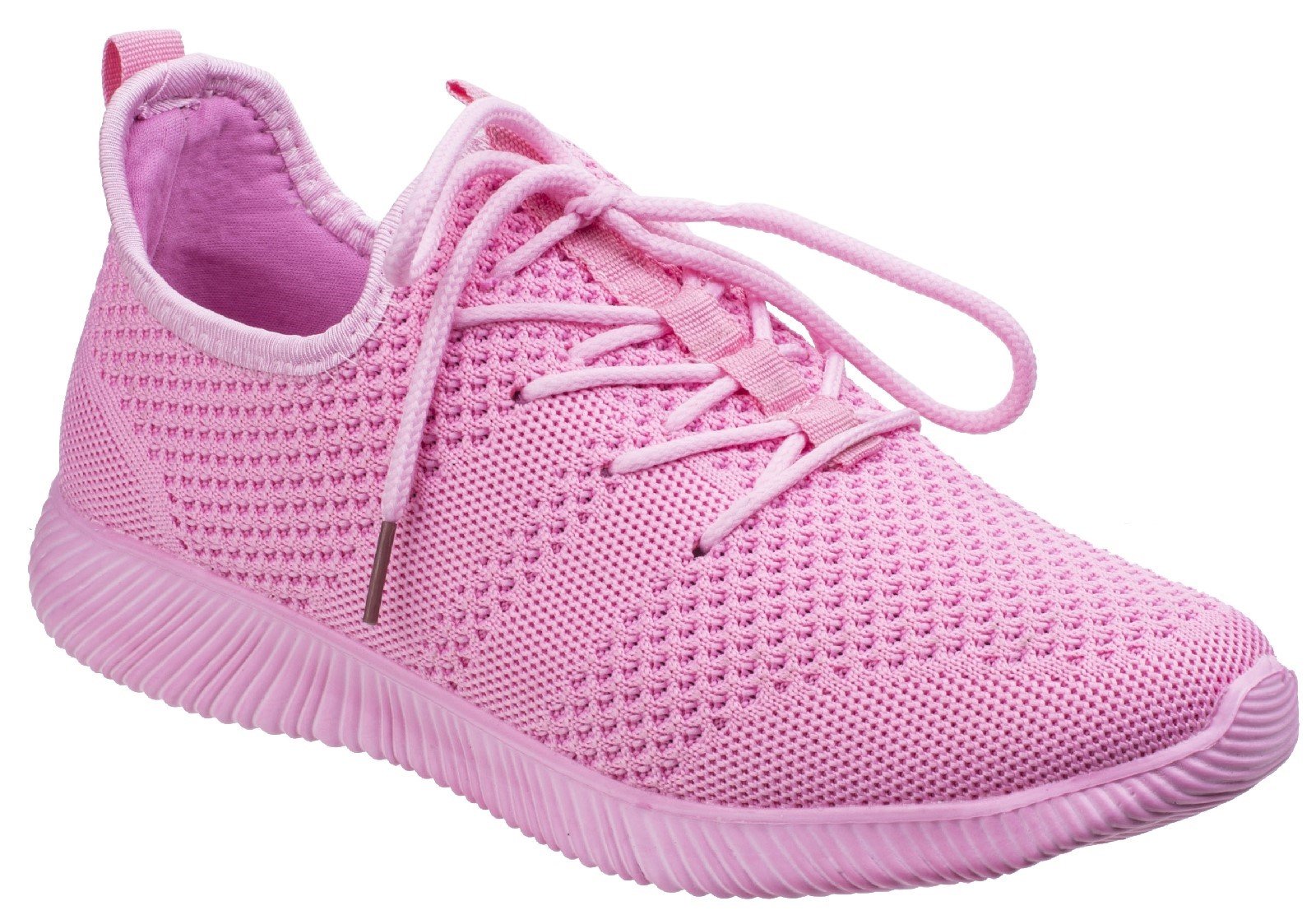 Divaz Women's Heidi Knit Trainer Grey 26327-43957 - Pink 3