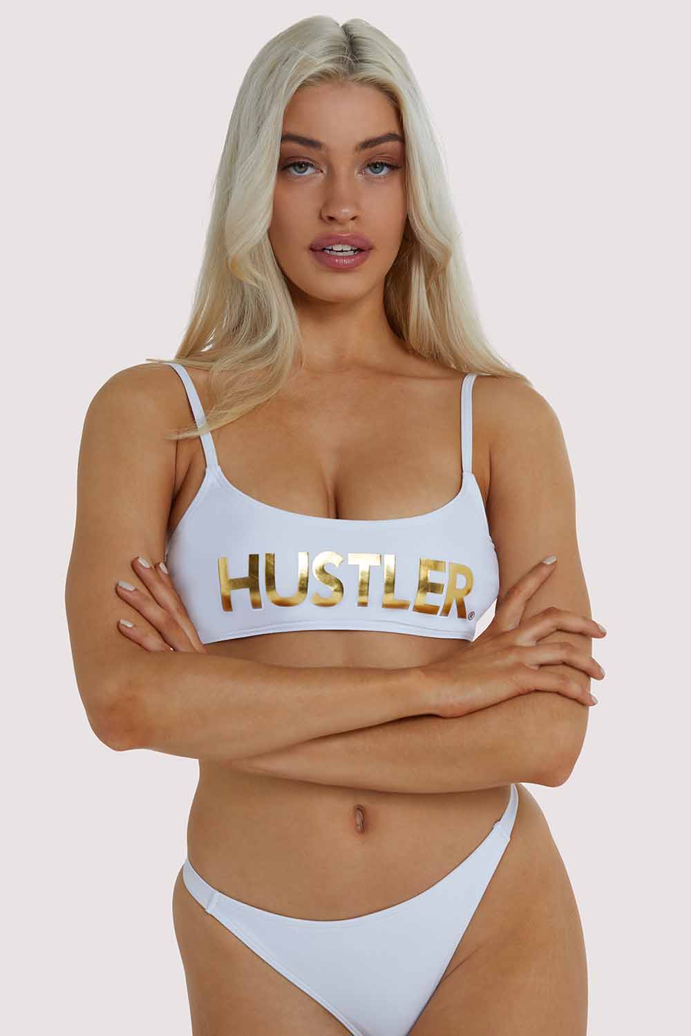 Hustler White Bikini Top UK 10 / US 6