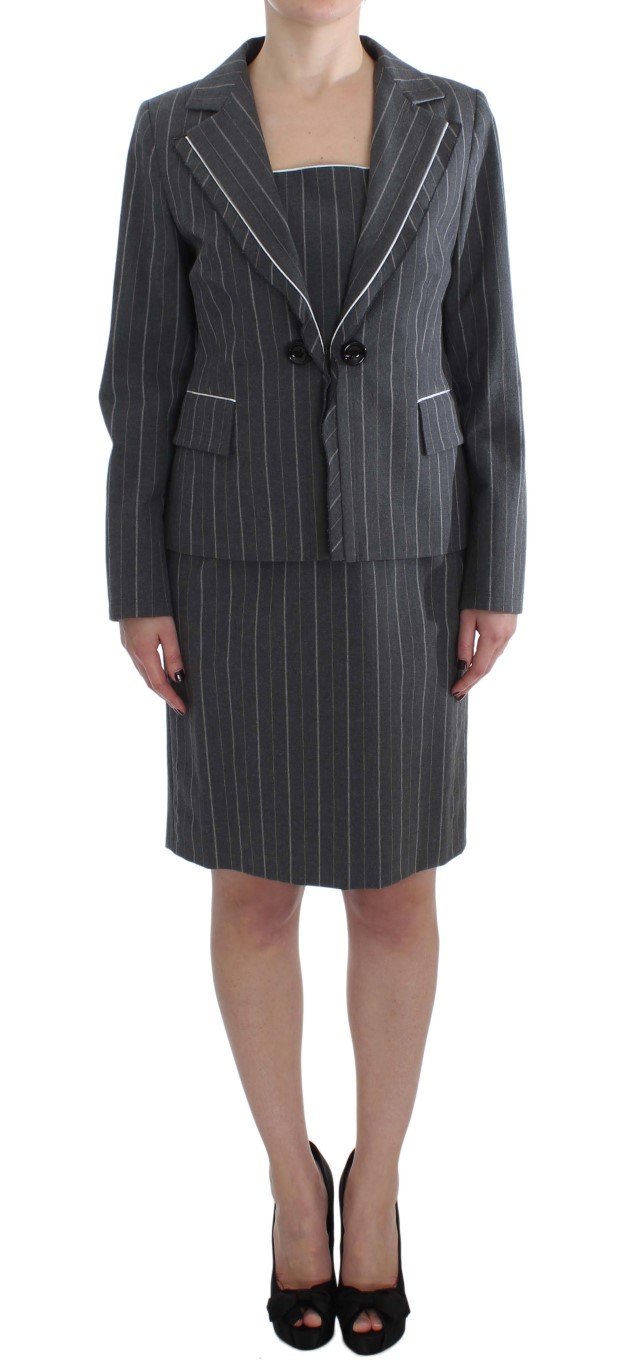 BENCIVENGA Women's Stretch Suit Sheath Dress & Blazer Gray SIG32487 - XXL