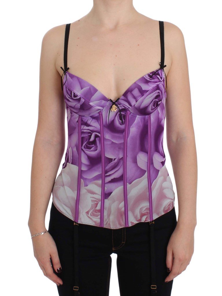 Cavalli Women's Corset Bustier Top Purple SIG32482 - IT46|XL
