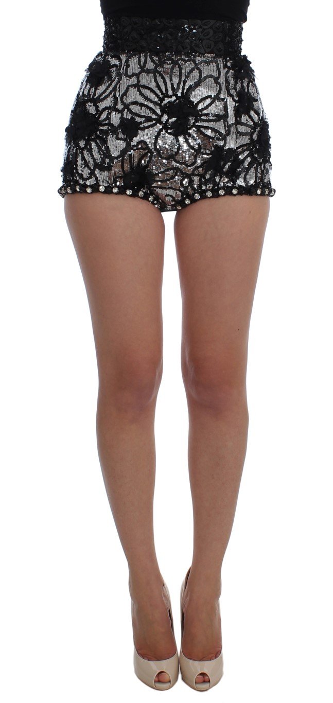 Dolce & Gabbana Women's Crystal Sequined Shorts Black SIG20108-1 - IT40|S