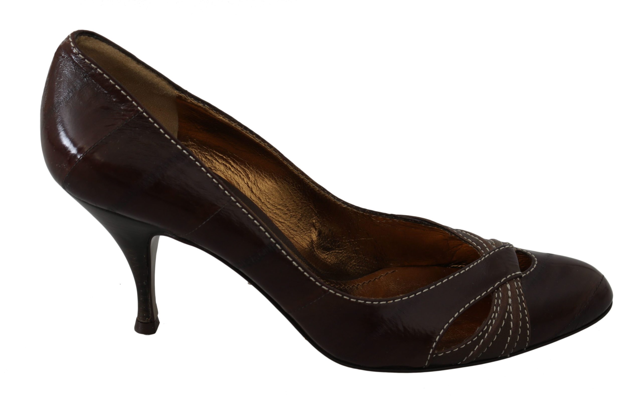 Dolce & Gabbana Women's Leather Pumps Brown LA7466 - EU39/US8.5