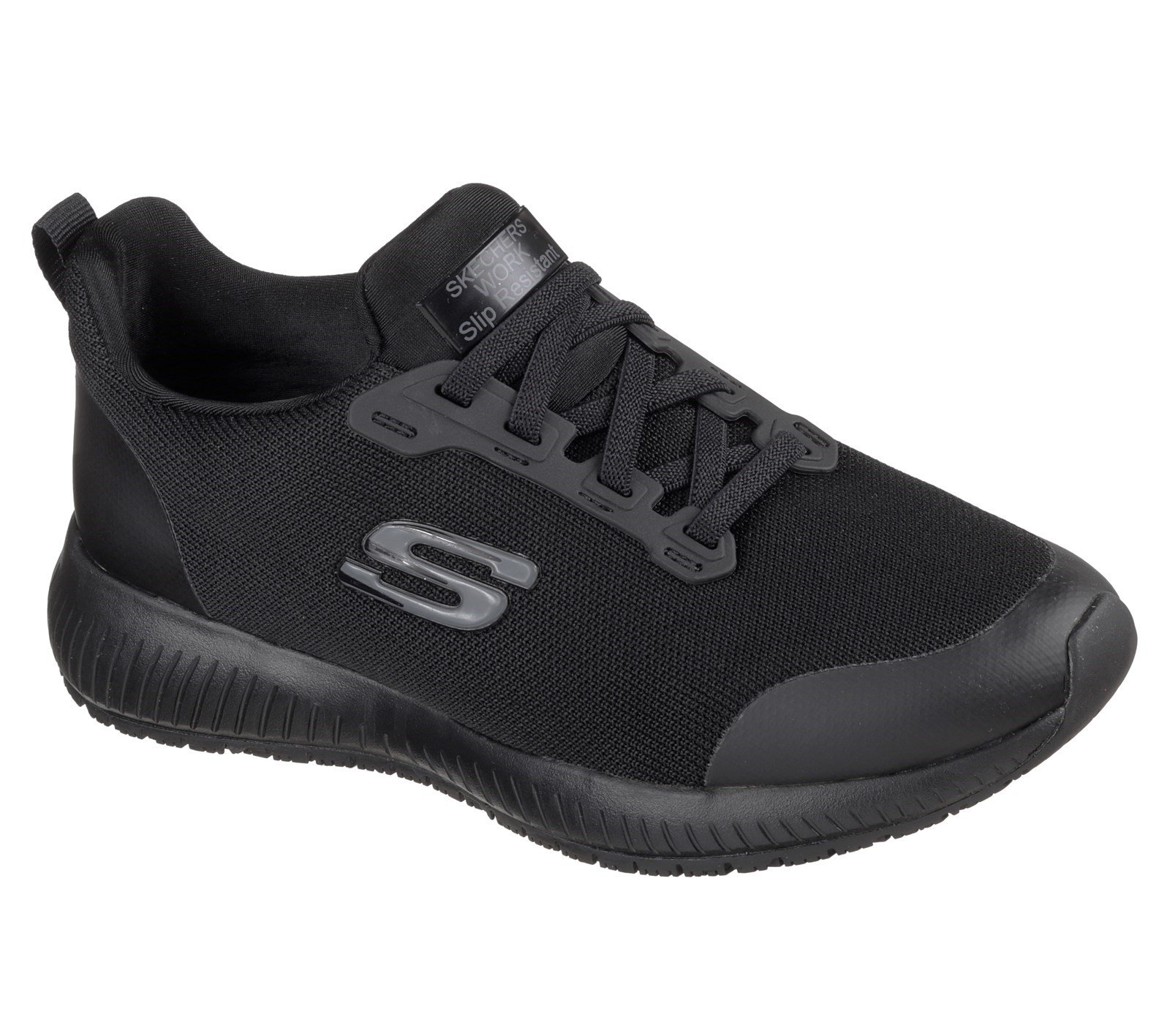 Skechers Women's Squad Sr Wide Slip Resistant Trainer Black 32944 - Black 3
