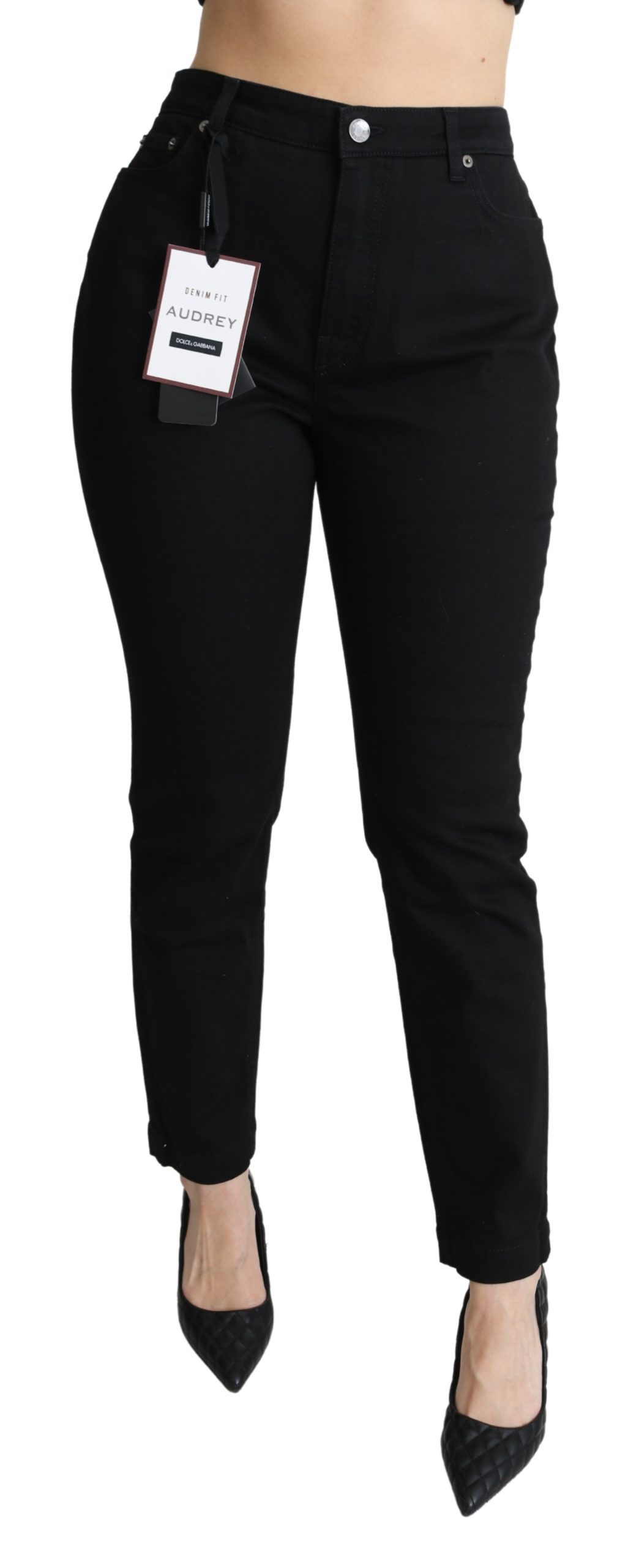 Black High Waist Skinny Jeans Pants - IT48|XXL