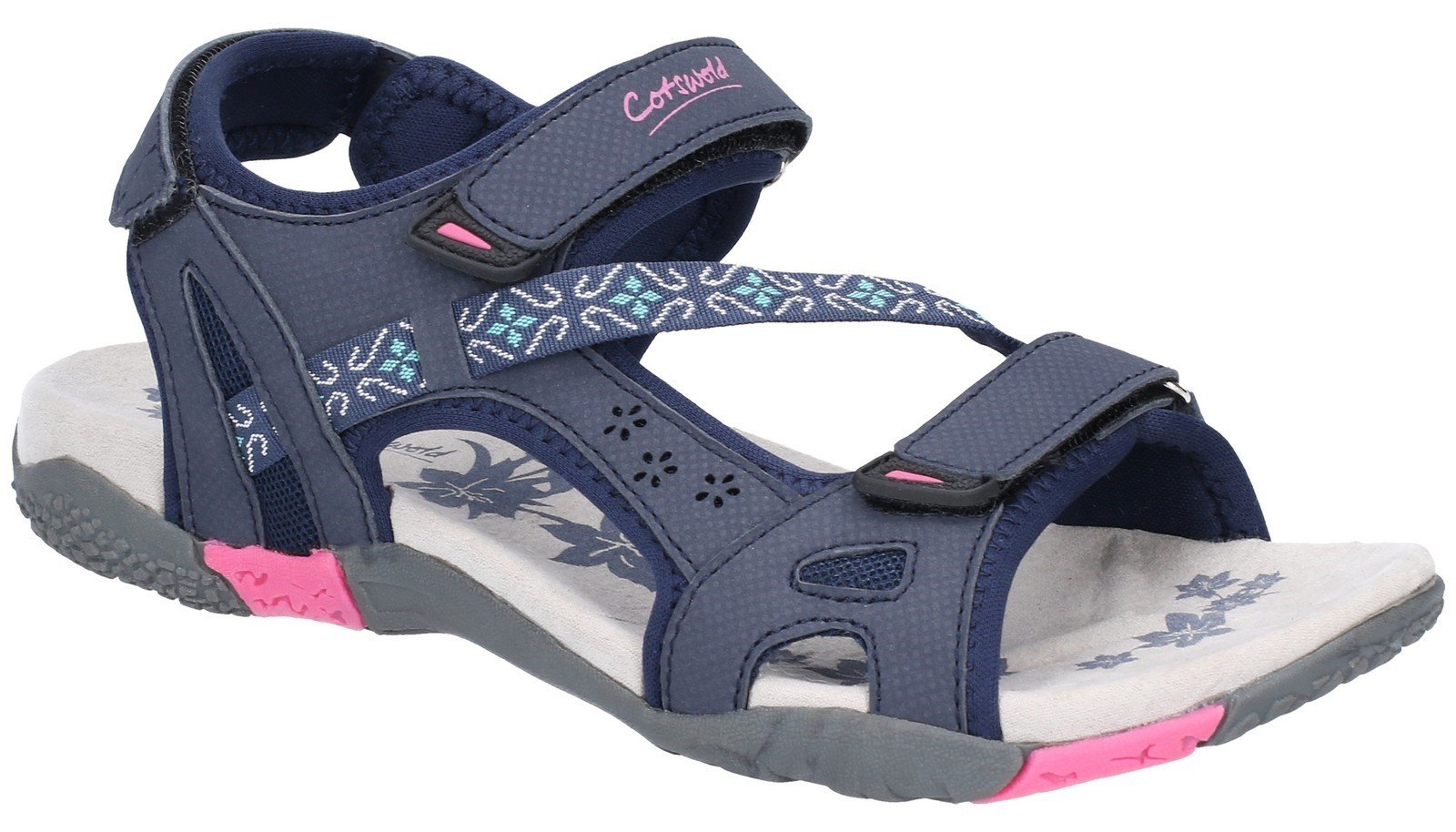 Cotswold Women's Whichford Touch Fasten Sandal Various Colours 28233 - Navy/Fushia 3