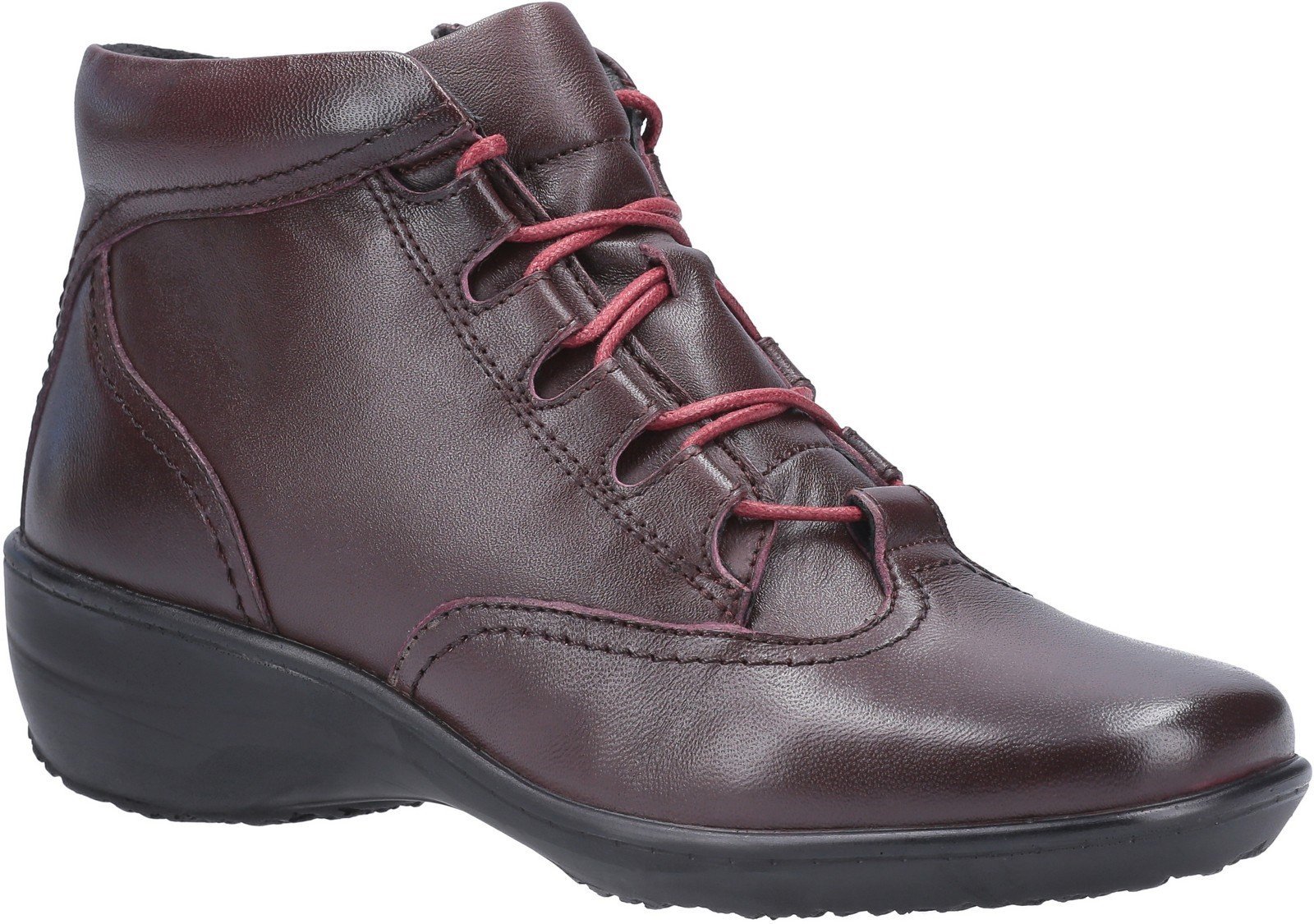 Fleet & Foster Women's Merle Lace Up Ankle Boot Black 29295-49581 - Burgundy 3