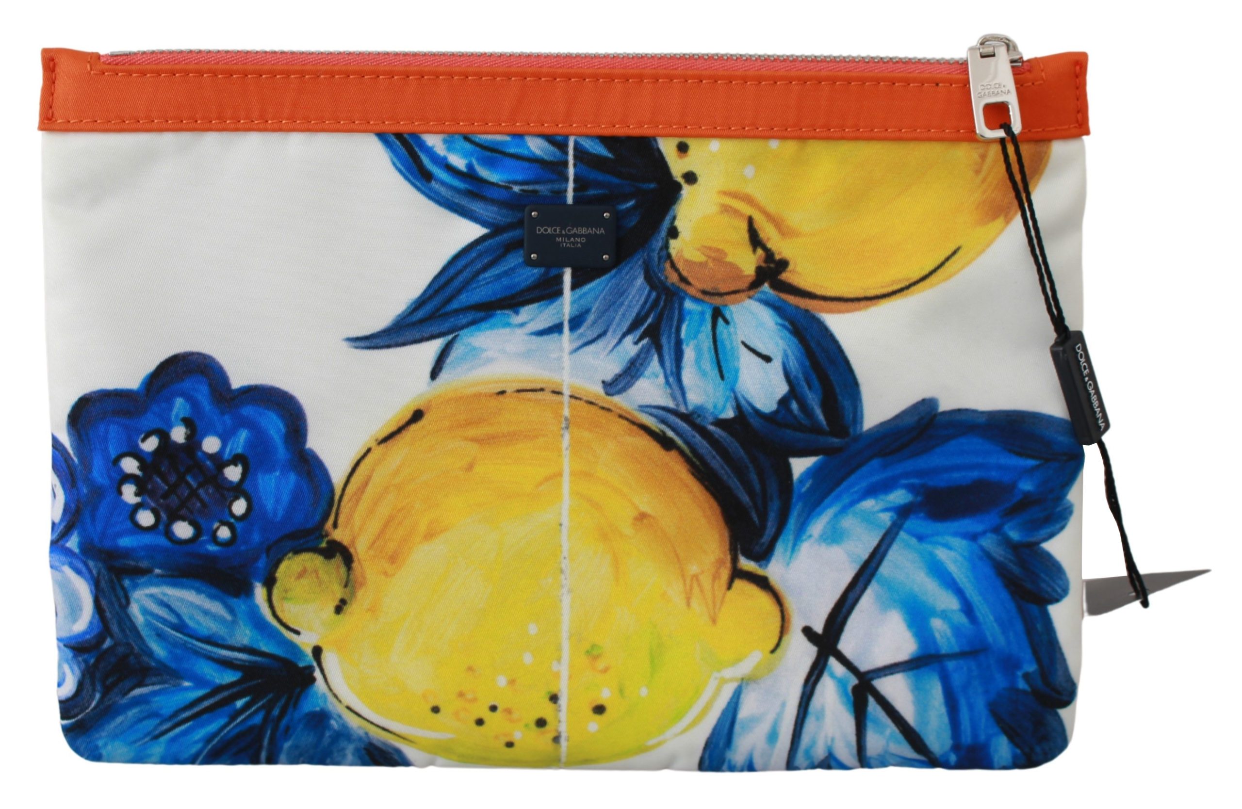 Dolce & Gabbana Men's Lemon Print Hand Pouch Messenger Bag Multicolor VAS9497