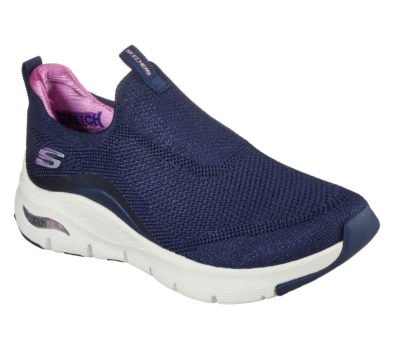 Skechers Women's Arch Fit Keep It Up Sport Trainer Various Colours 32108 - Navy/Purple 3
