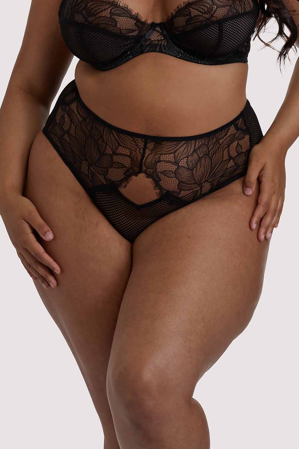 Gabi Fresh Khloe Black Floral Highwaist Brief UK 16 / US 12