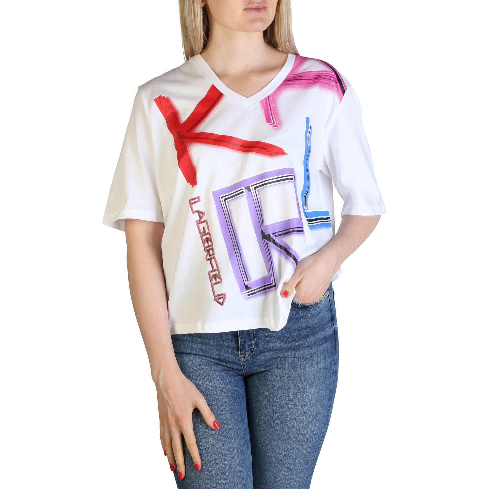 Karl Lagerfeld Women's T-Shirt Various Colours KL21WTS02 - white XS