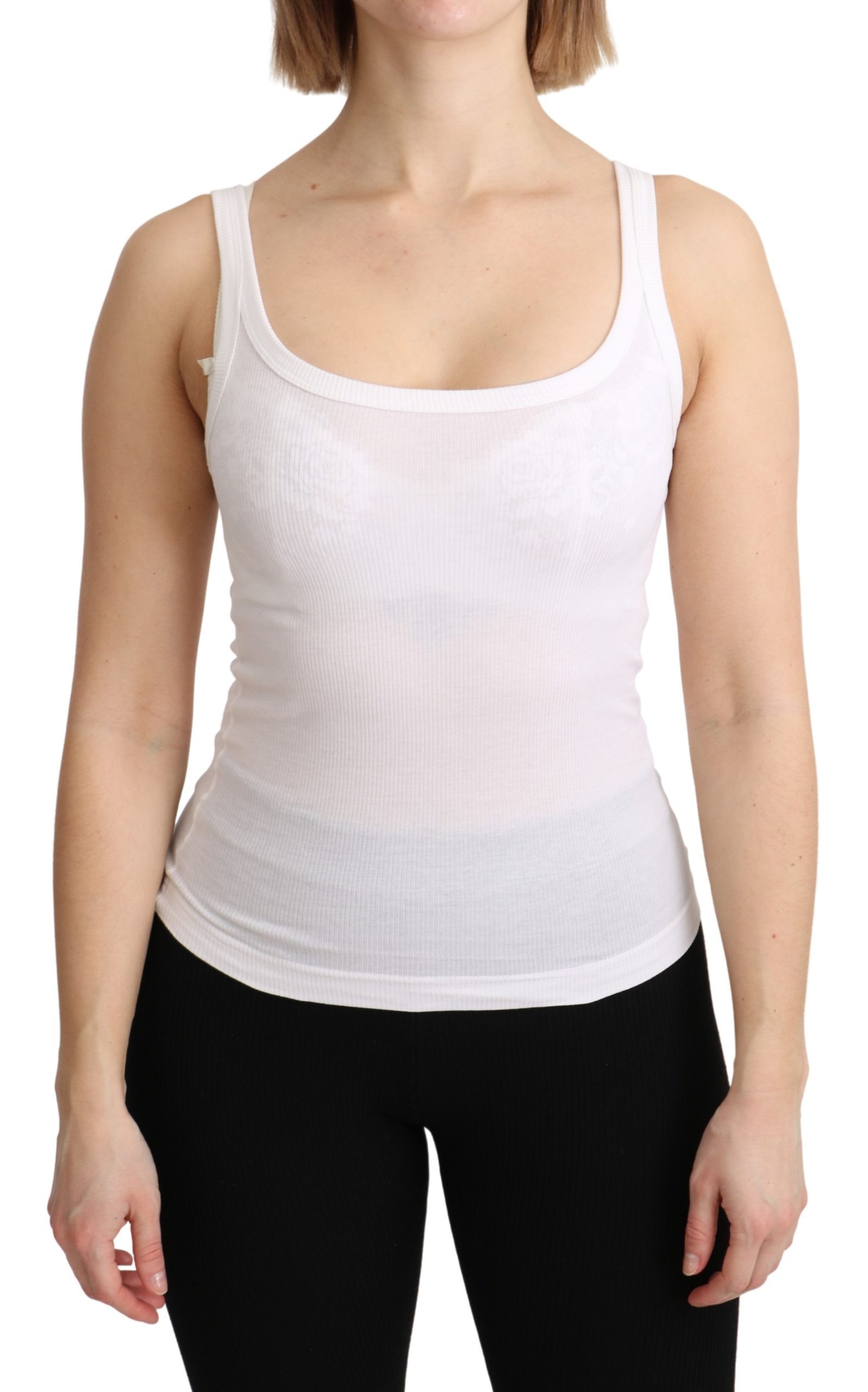 Dolce & Gabbana Women's Sleeveless Cotton Top White TSH4897 - IT36 | XS