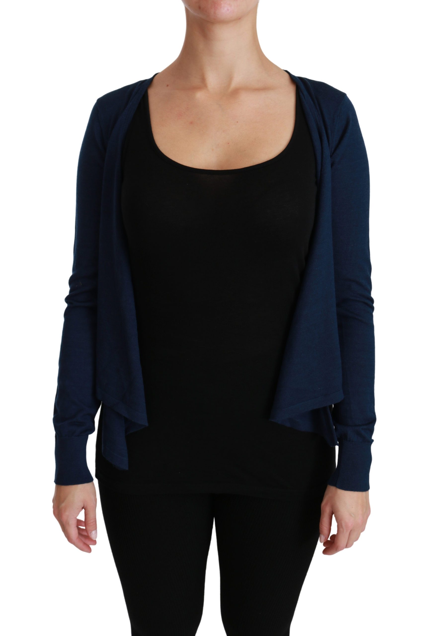 Dolce & Gabbana Women's LS Vest Cashmere Cardigan Blue TSH4465 - IT38|XS
