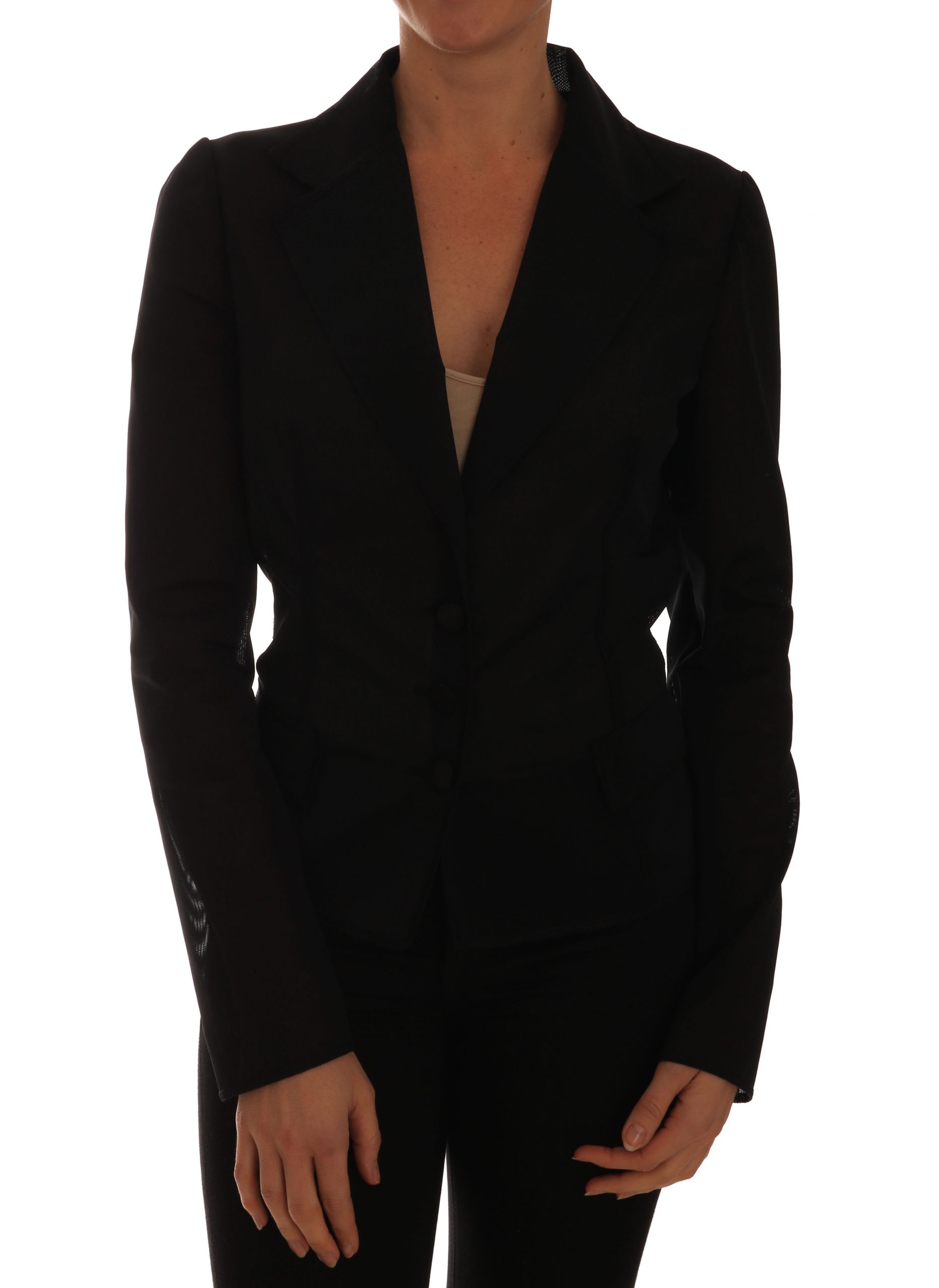 Black Nylon Net Blazer Jacket - IT44|L