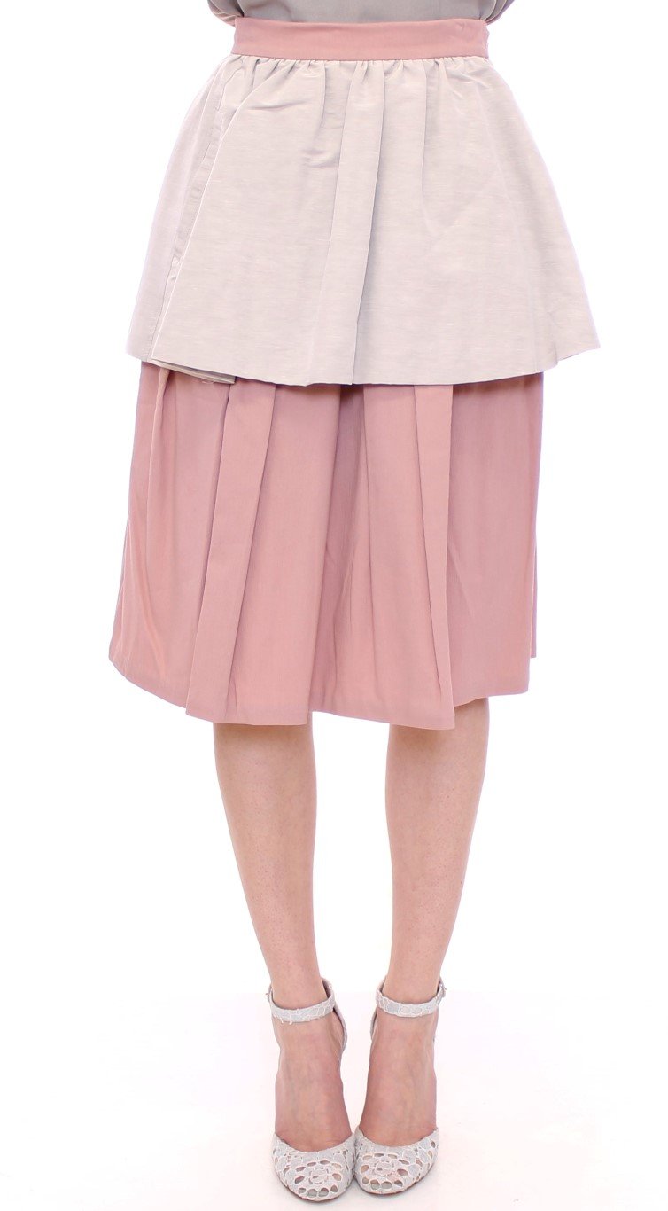 Comeforbreakfast Women's Knee-Length Pleated Skirt Pink MOM10047 - XS