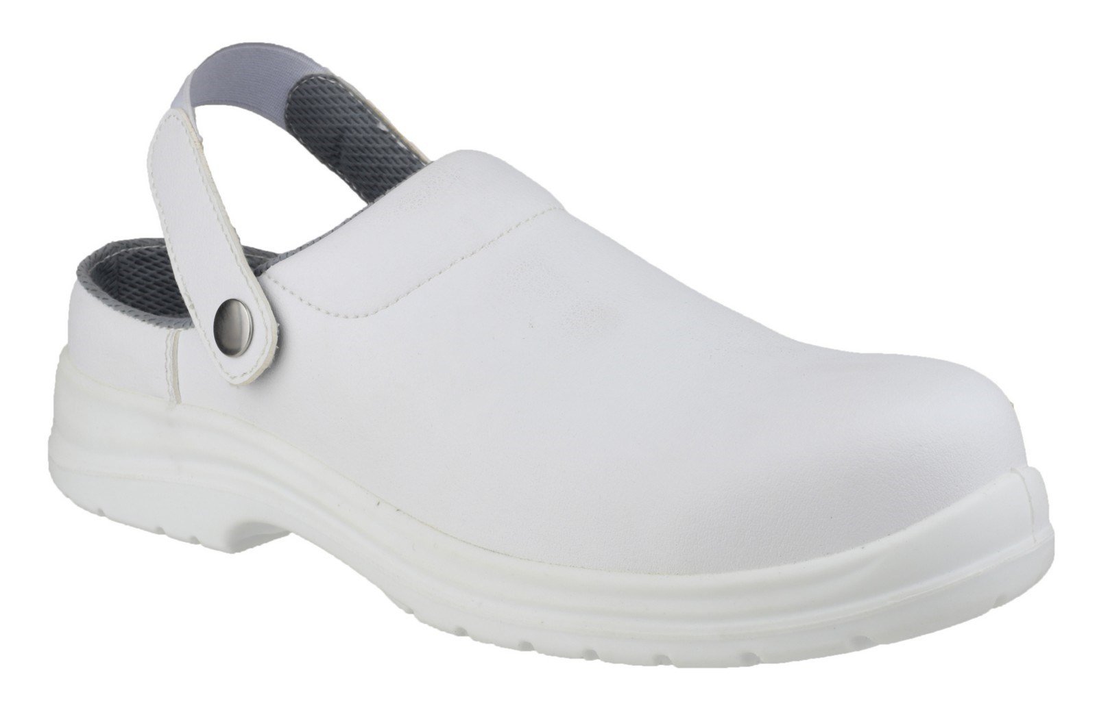 Amblers Unisex Safety Antistatic Slip on Clog Shoe White 21894 - White 3
