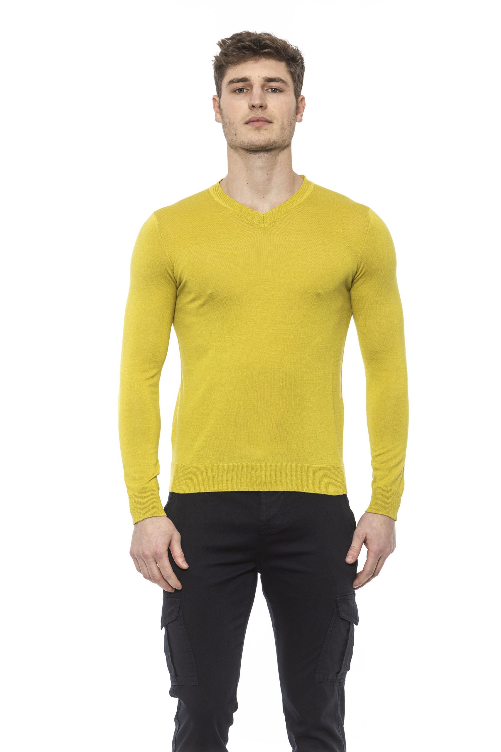 Alpha Studio Men's Bamboo Sweater Yellow AL1374451 - IT48 | M