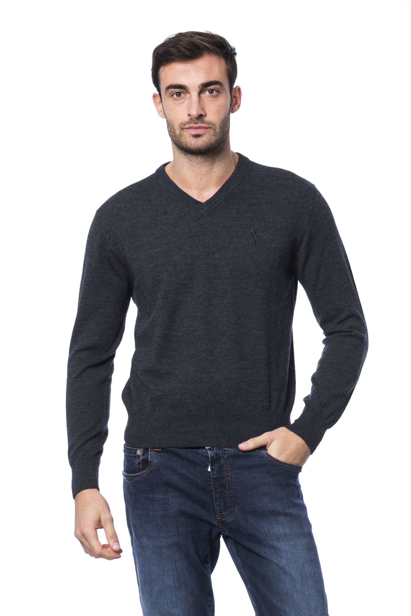 Billionaire Italian Couture Men's Sweater Grey BI816871 - 4XL