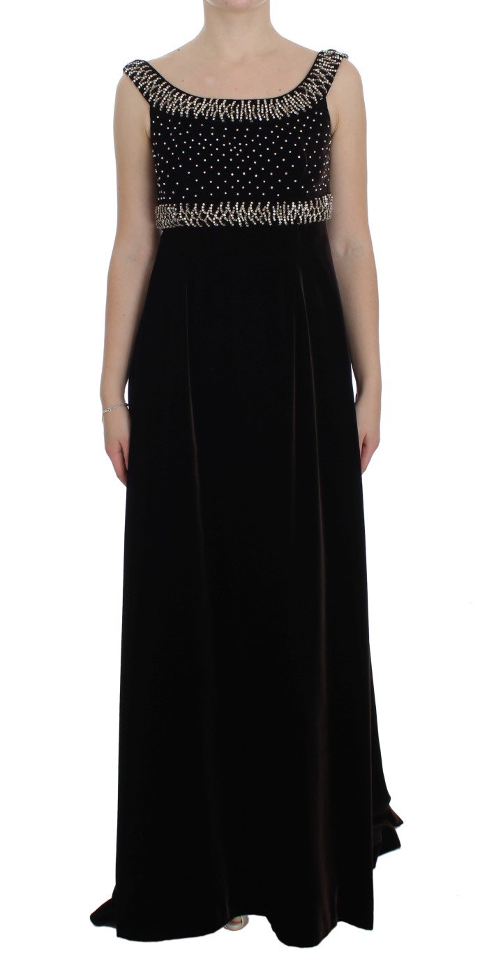 Dolce & Gabbana Women's Crystal Sheath Gown Dress Brown NOC10135 - IT40|S