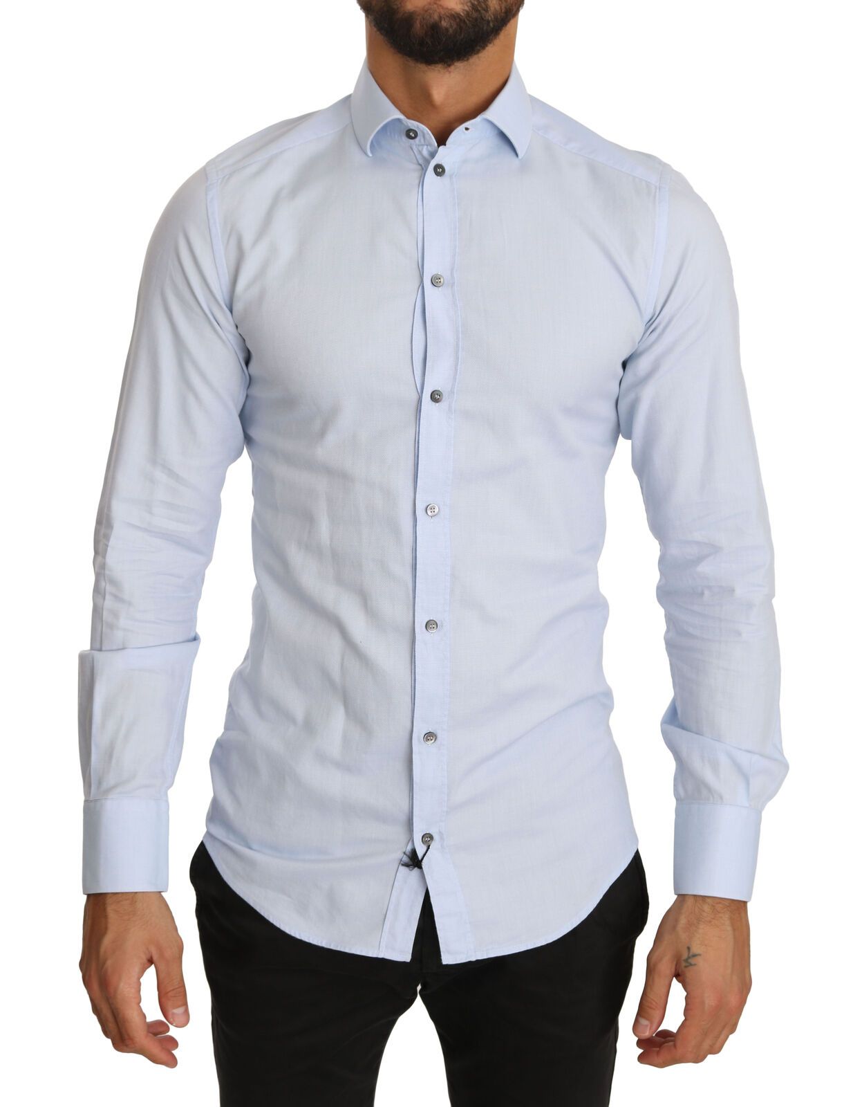 Dolce & Gabbana Men's Formal Dress Cotton Shirt light Blue TSH3900 - IT38 | XS