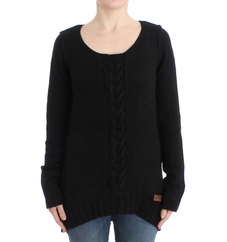 Cavalli Women's Knitted Wool Sweater Black SIG11979 - IT46|XL