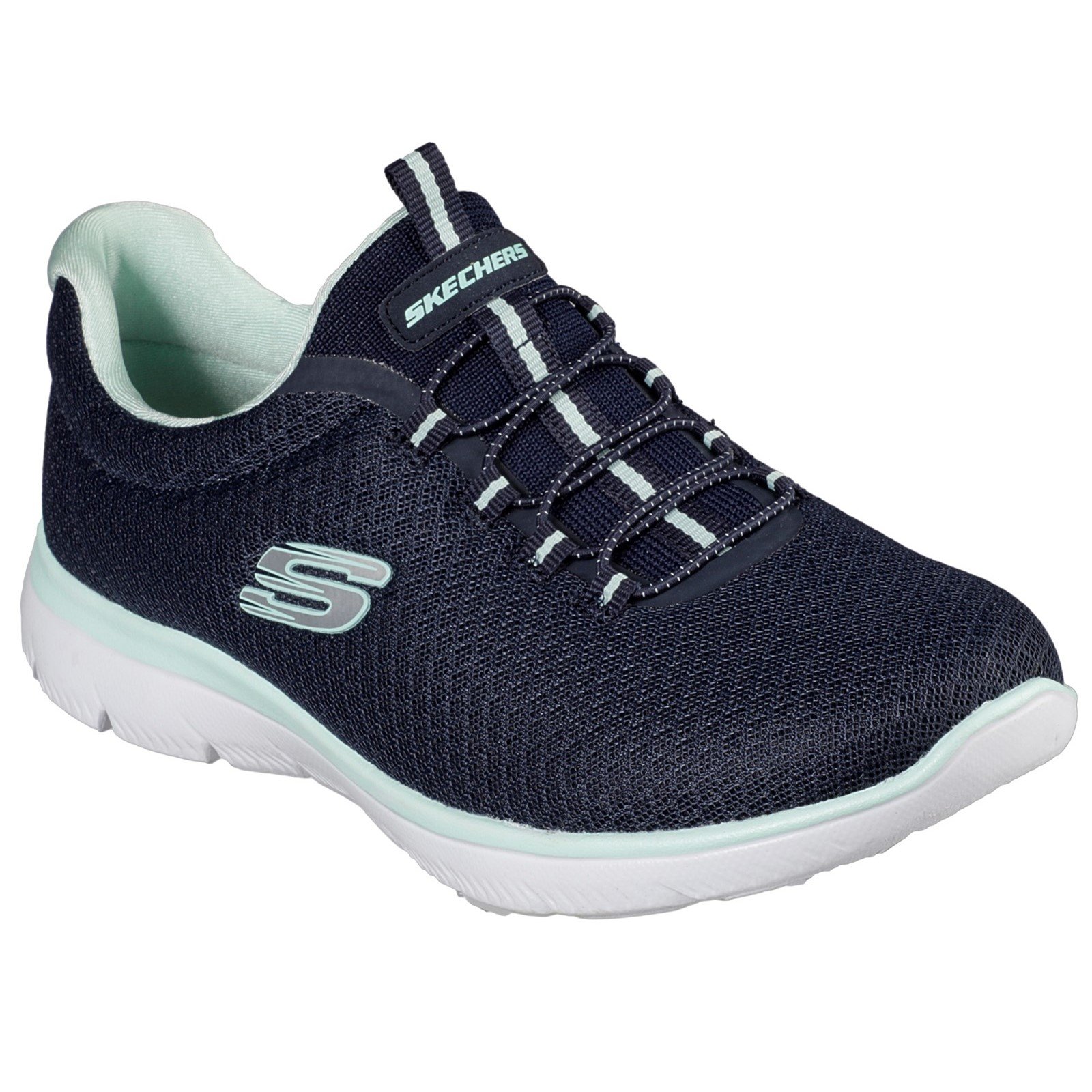 Skechers Women's Summits Slip On Trainer Various Colours 30708 - Navy/Aqua 8