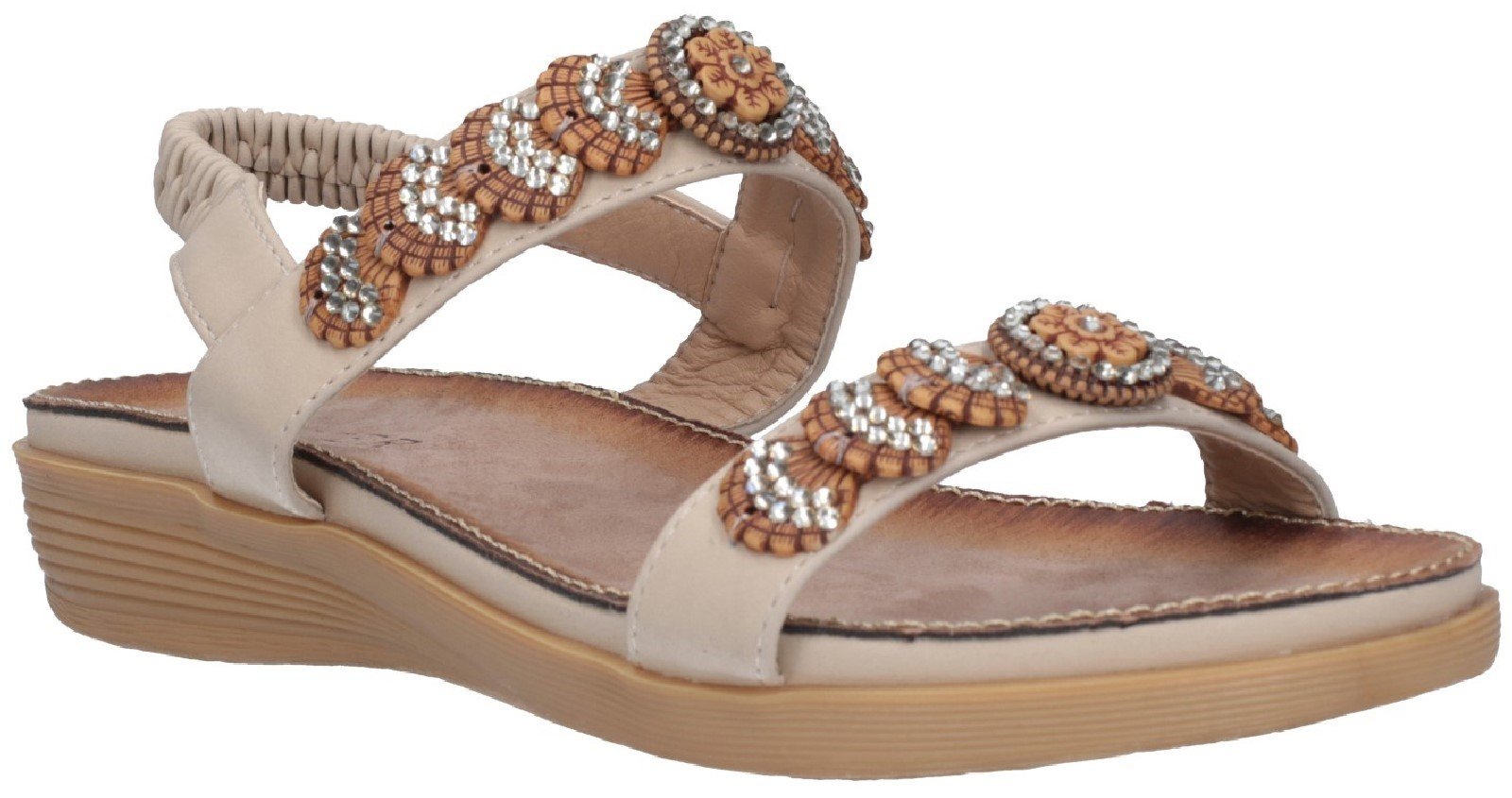 Fleet & Foster Women's Java Elasticated Sandal Various Colours 28280 - Beige 3