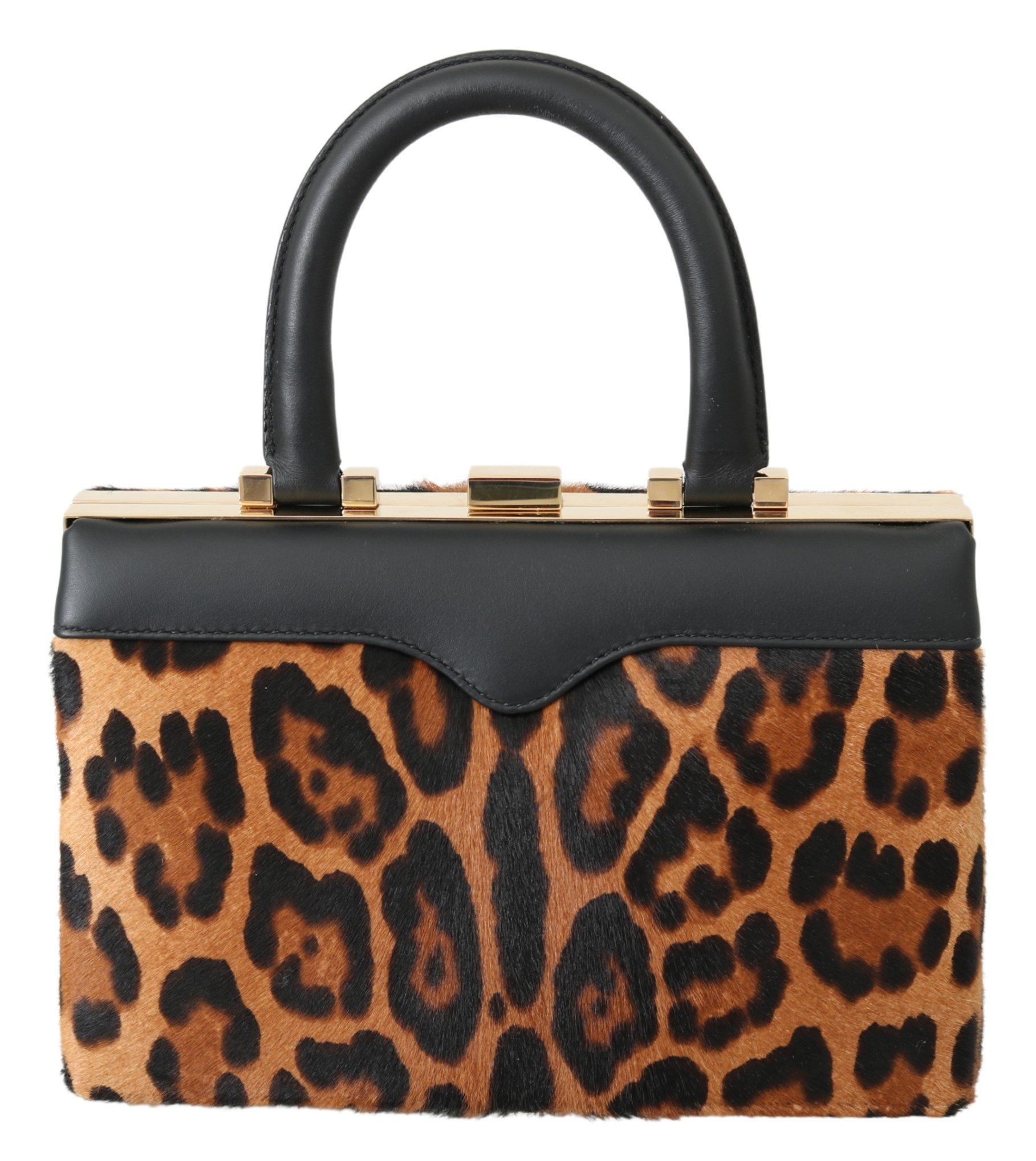 Dolce & Gabbana Women's Leather Leopard Eva Handbag Brown VAS9967