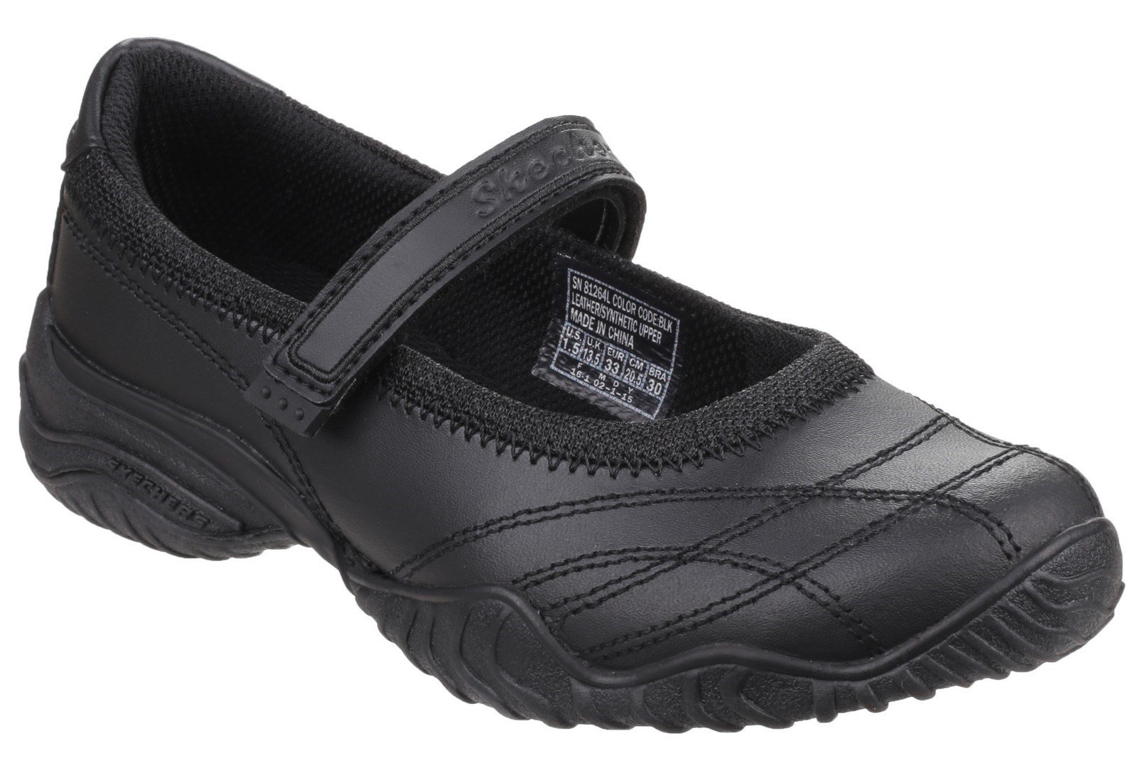 Skechers Kid's Velocity Pouty Sandal Black 20169 - Black 10.5