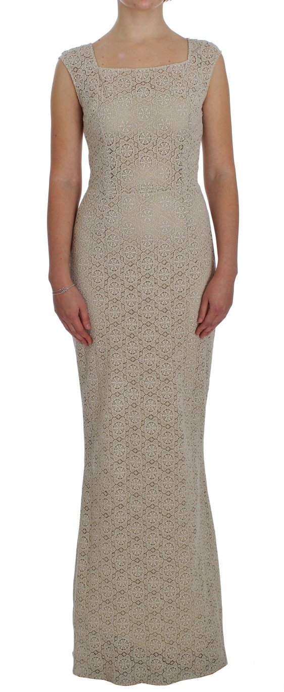 Dolce & Gabbana Women's Ricamo Cutout Cotton Sheath Dress Beige NOC10101 - IT40|S