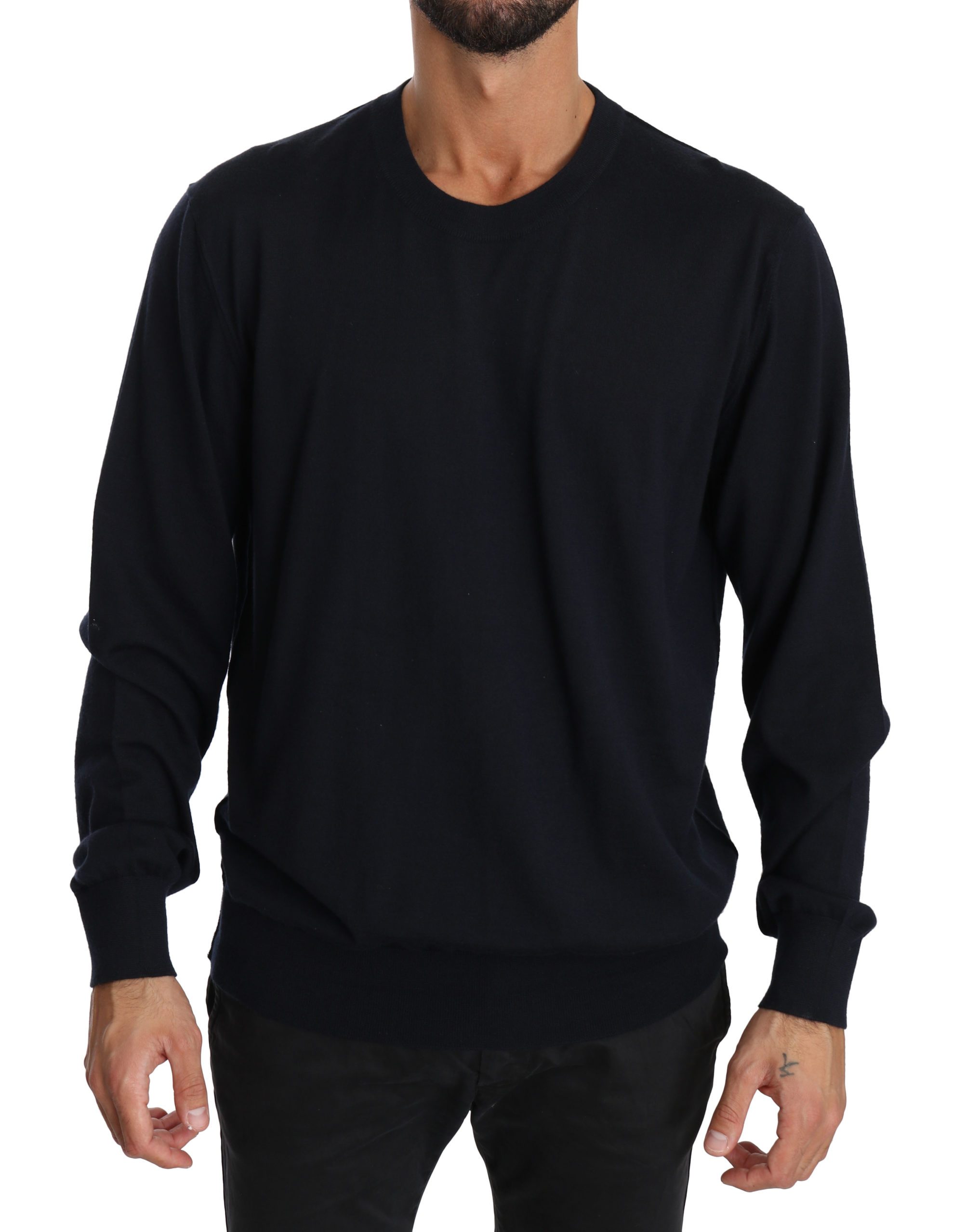 Dolce & Gabbana Men's Cashmere Crewneck Pullover Sweater Blue TSH3940 - IT52 | XL