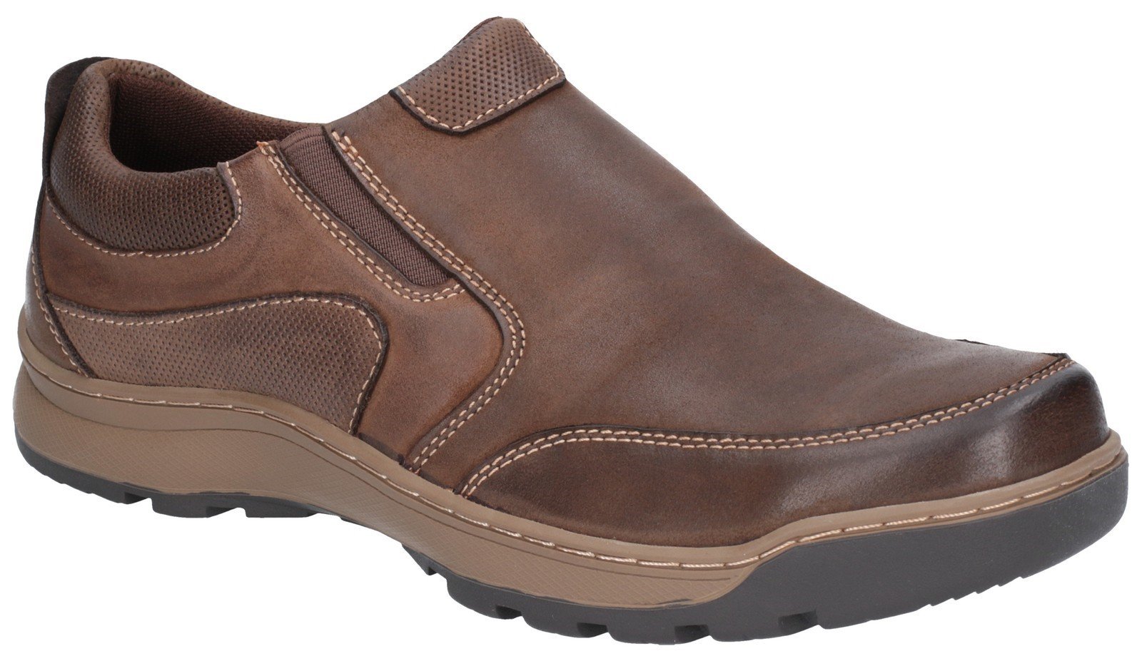 Hush Puppies Men's Jasper Slip On Trainer Various Colours 27361 - Brown 7