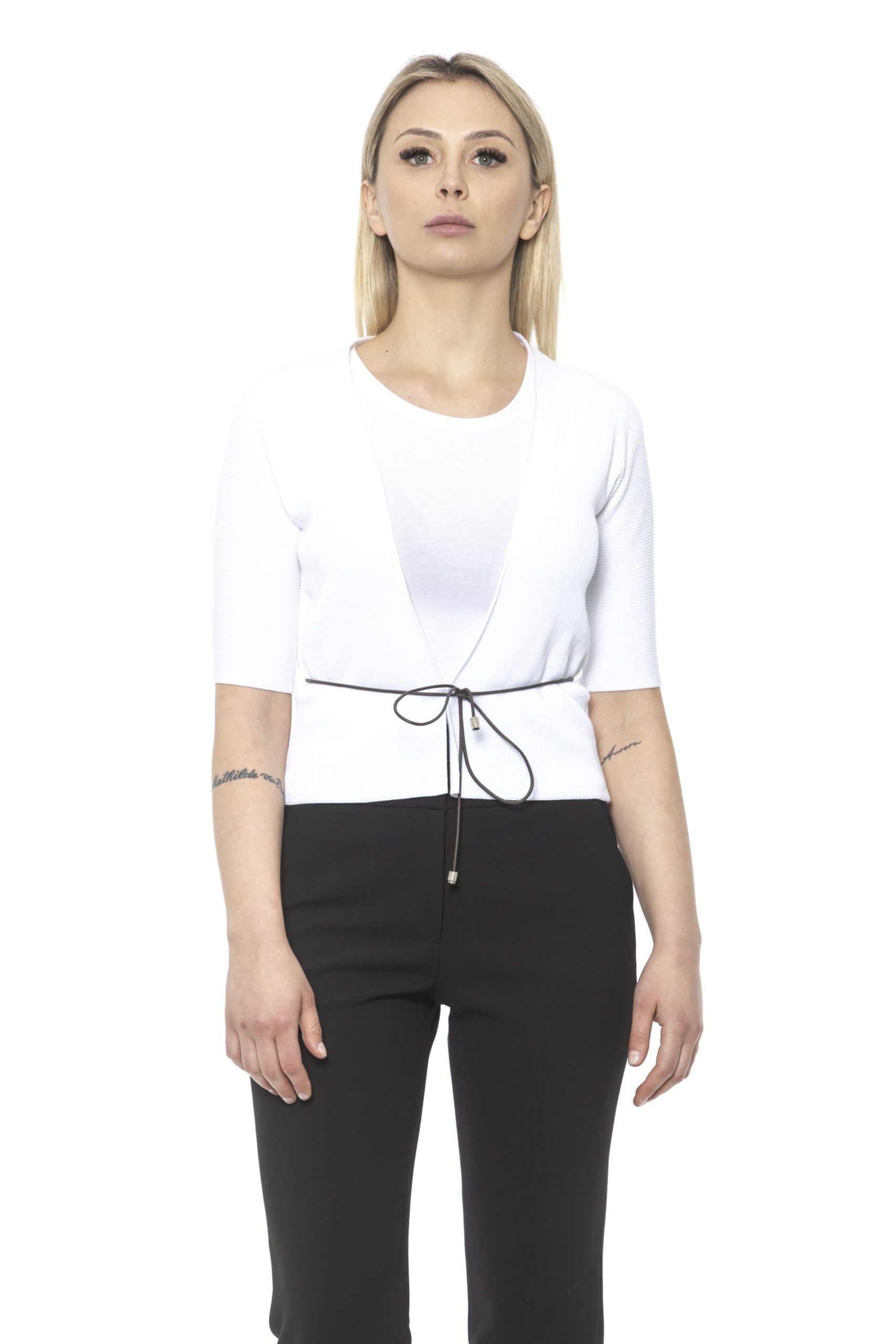 Peserico Women's Bianco Sweater White PE1426911 - IT42 | S