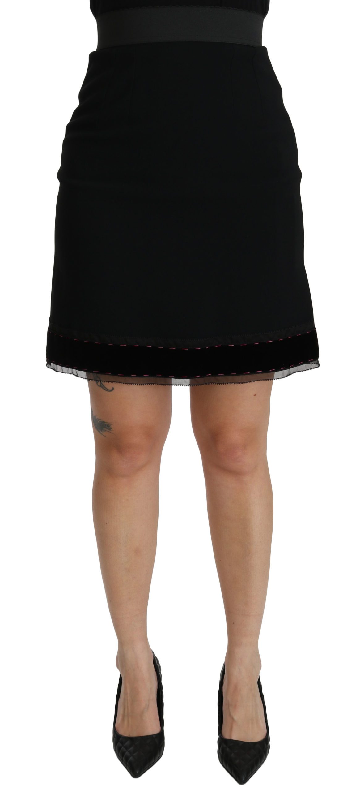 Dolce & Gabbana Women's A-line High Waist Mini Skirt Black SKI1389 - IT38|XS