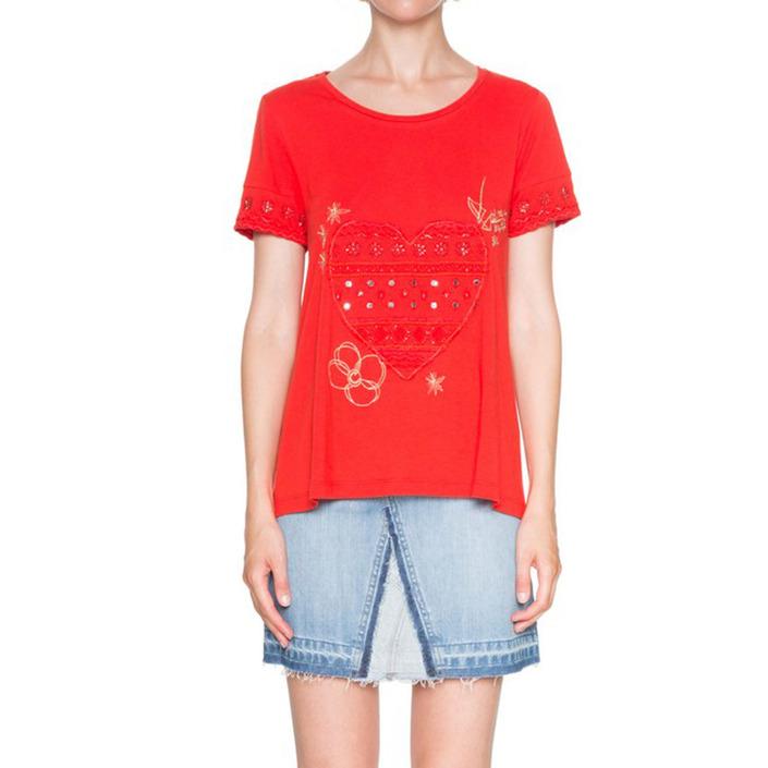 Desigual Women's T-Shirt Red 163880 - red S