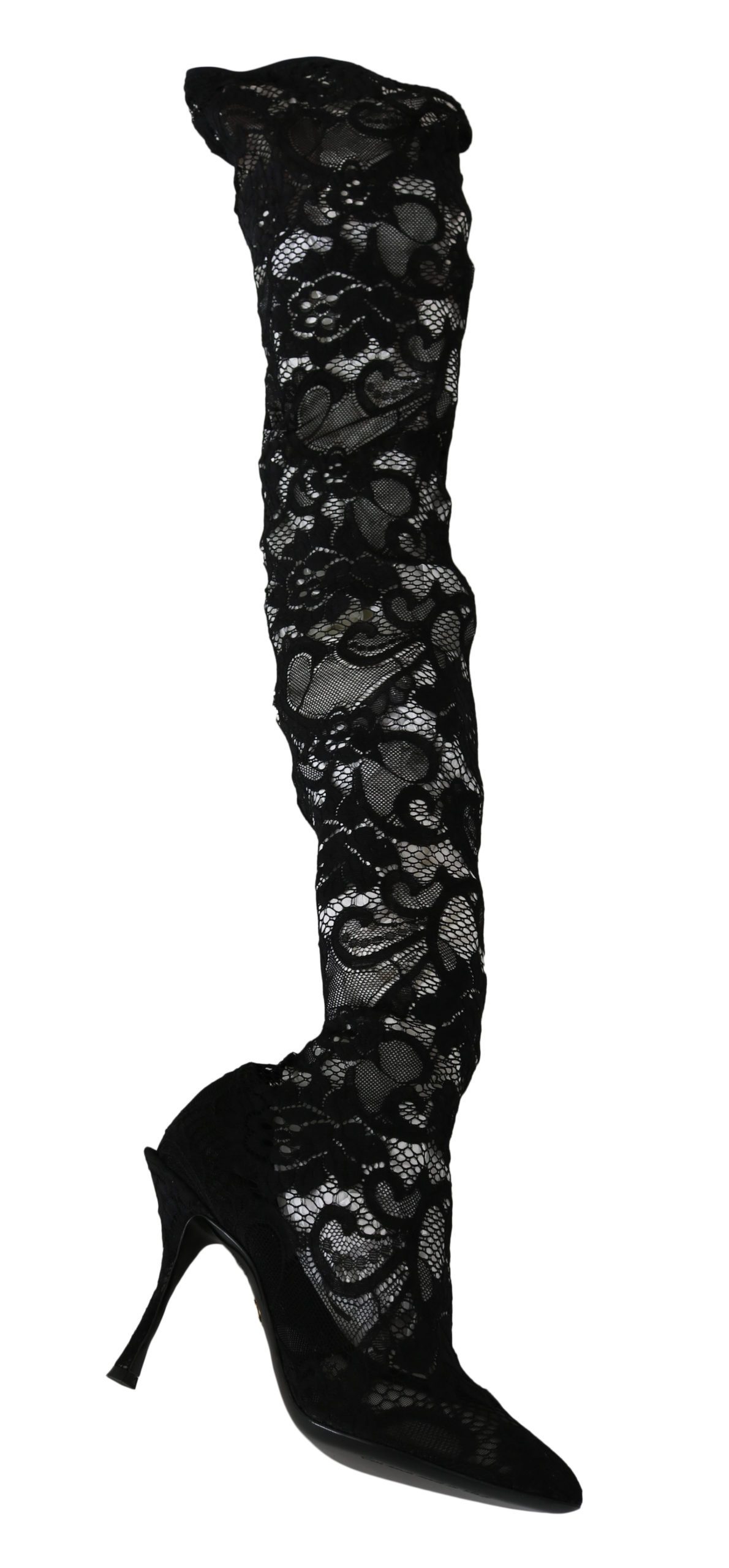 Black Lace Taormina Knee High Boots - EU38.5/US8