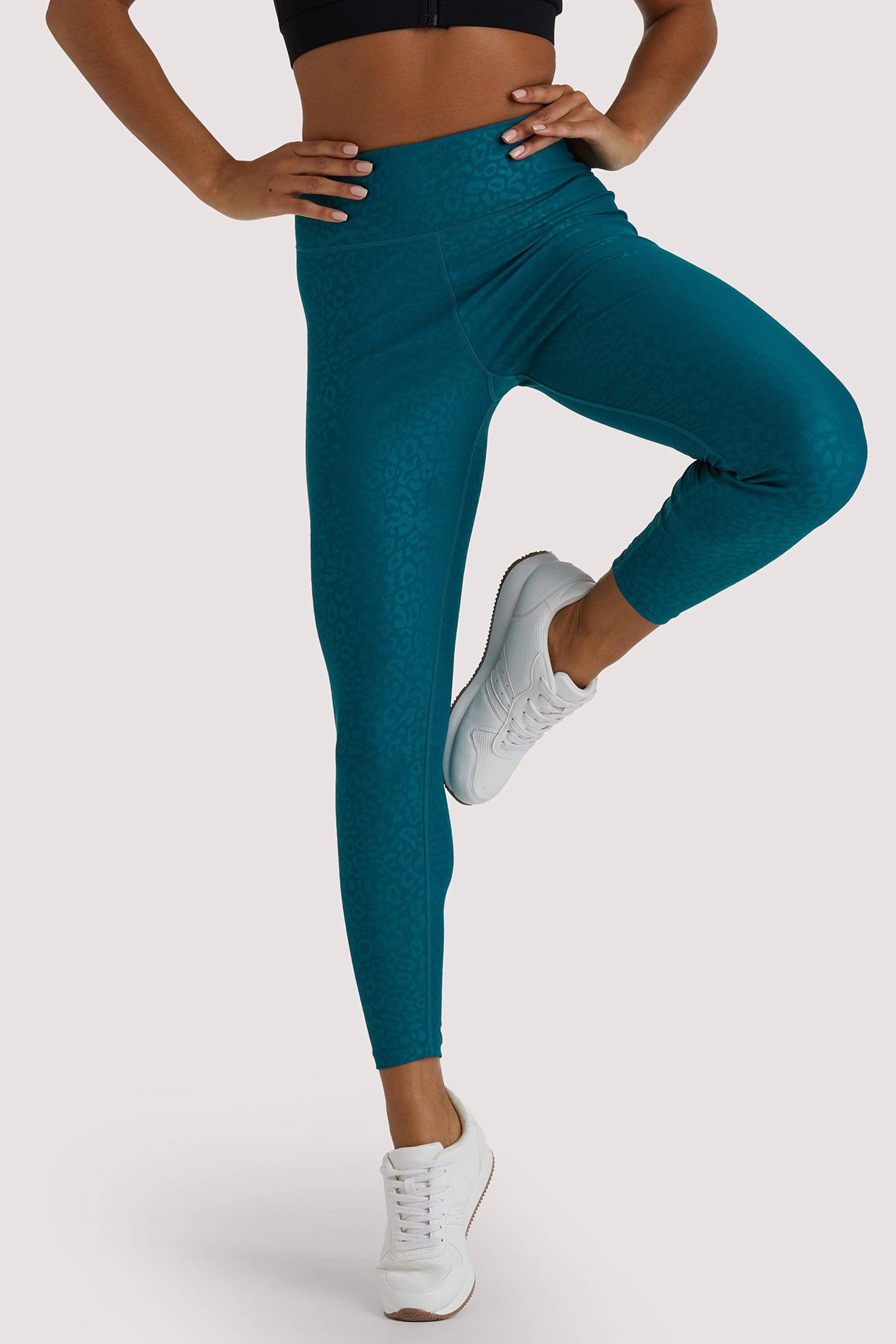 Wolf & Whistle Teal Wet Look Croc Leggings UK 10 / US 6
