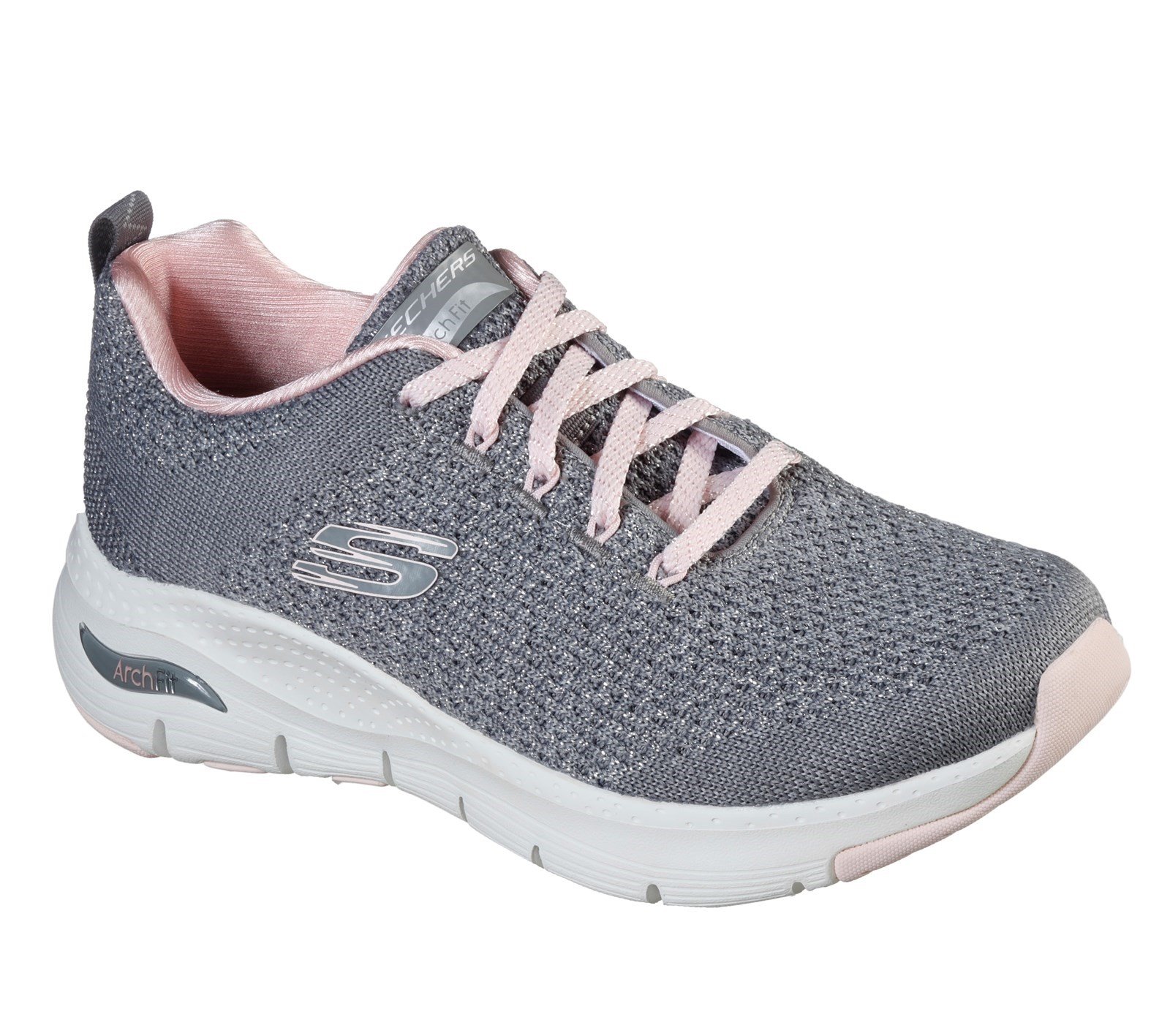 Skechers Women's Arch Fit Infinite Adventure Sport Trainer Multicolor 32839 - Grey/Pink 3