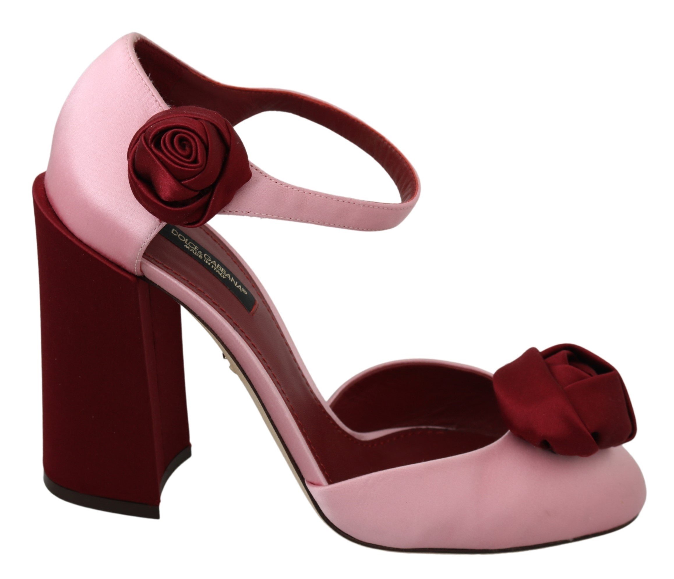 Dolce & Gabbana Women's Silk Mary Jane Pumps Bordeaux LA6904 - EU39/US8.5