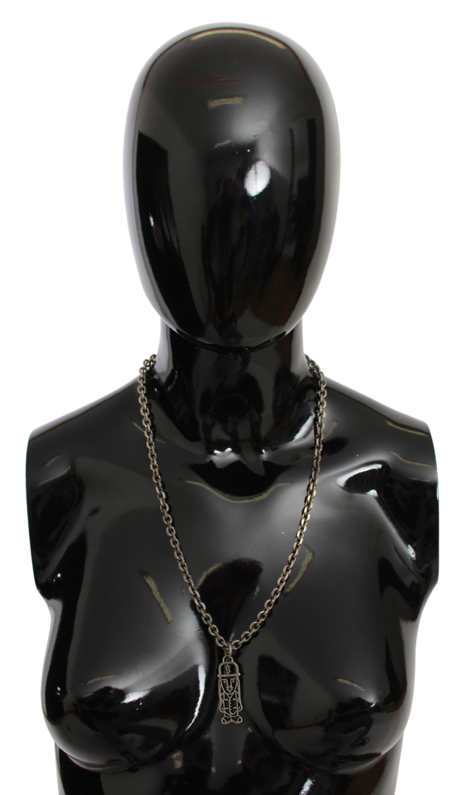 John Galliano Women's Steel Chain Charm Necklace Silver SMY7036