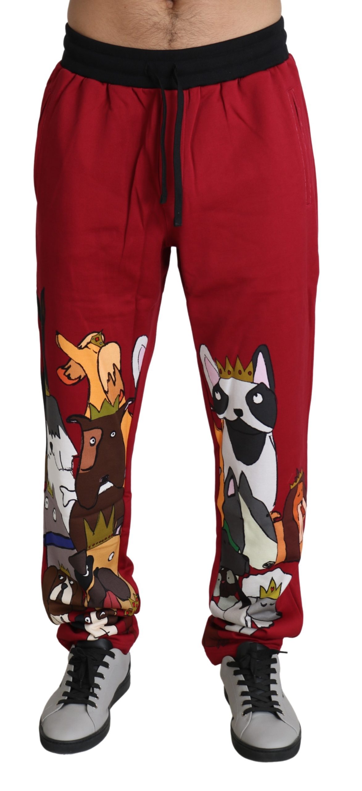 Red Dogs Print Sports Cotton Trouser Pants - IT50 | L