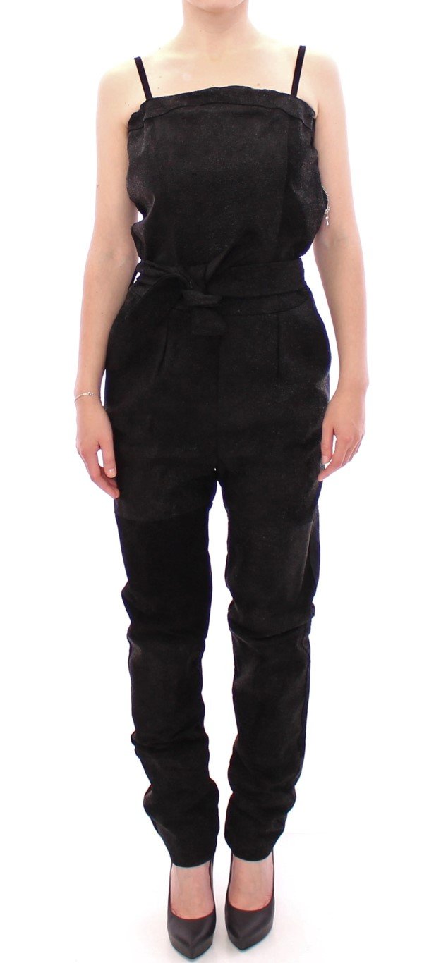 La Maison du Couturier Women's Leather Jumpsuit Black GSS10365 - IT42|M