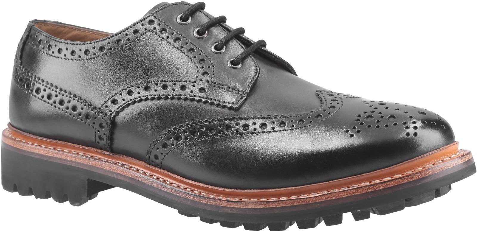 Cotswold Men's Quenington Commando Welt Brogue Shoe Various Colours 29257 - Black 7