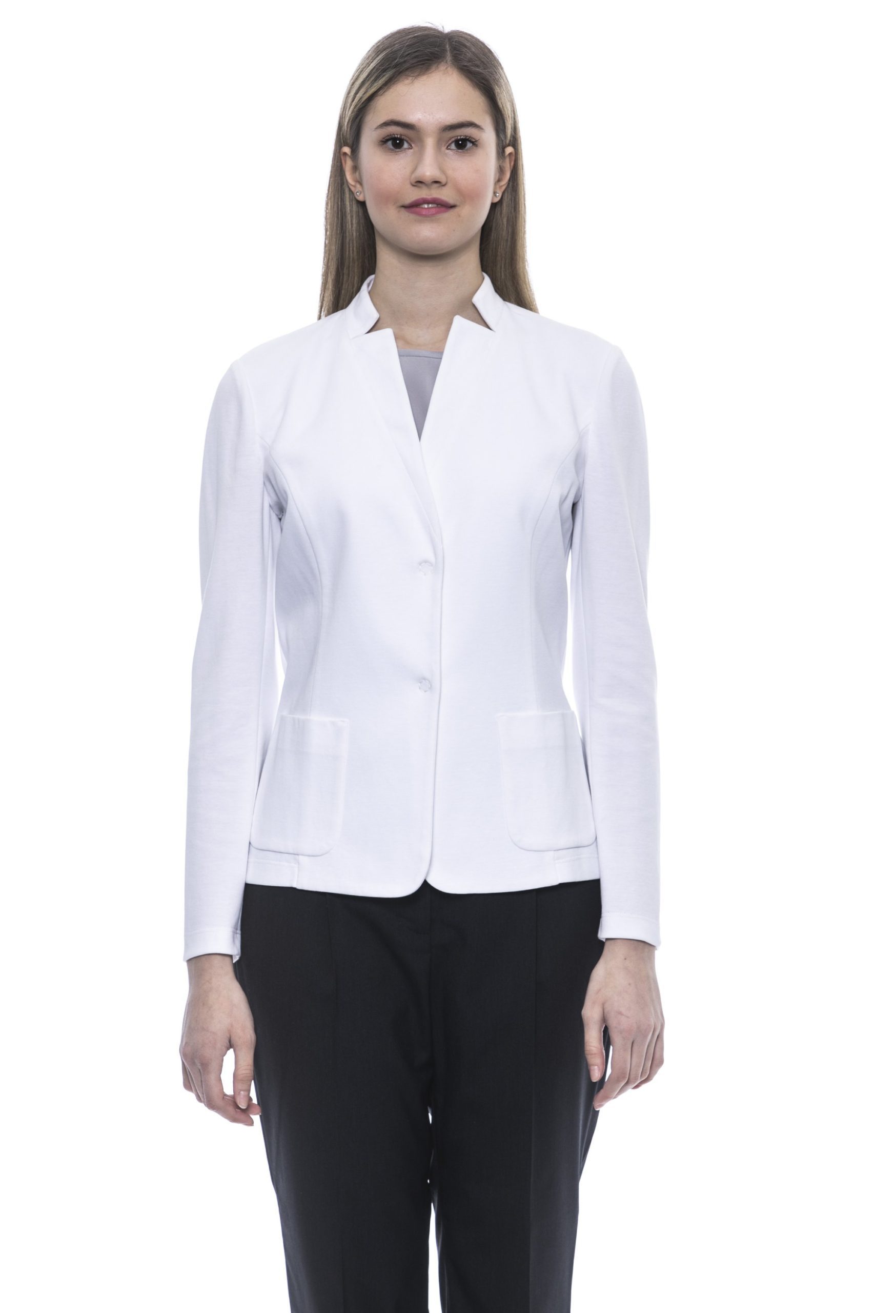 Peserico Women's Bianco Blazer White PE1383331 - IT42 | S