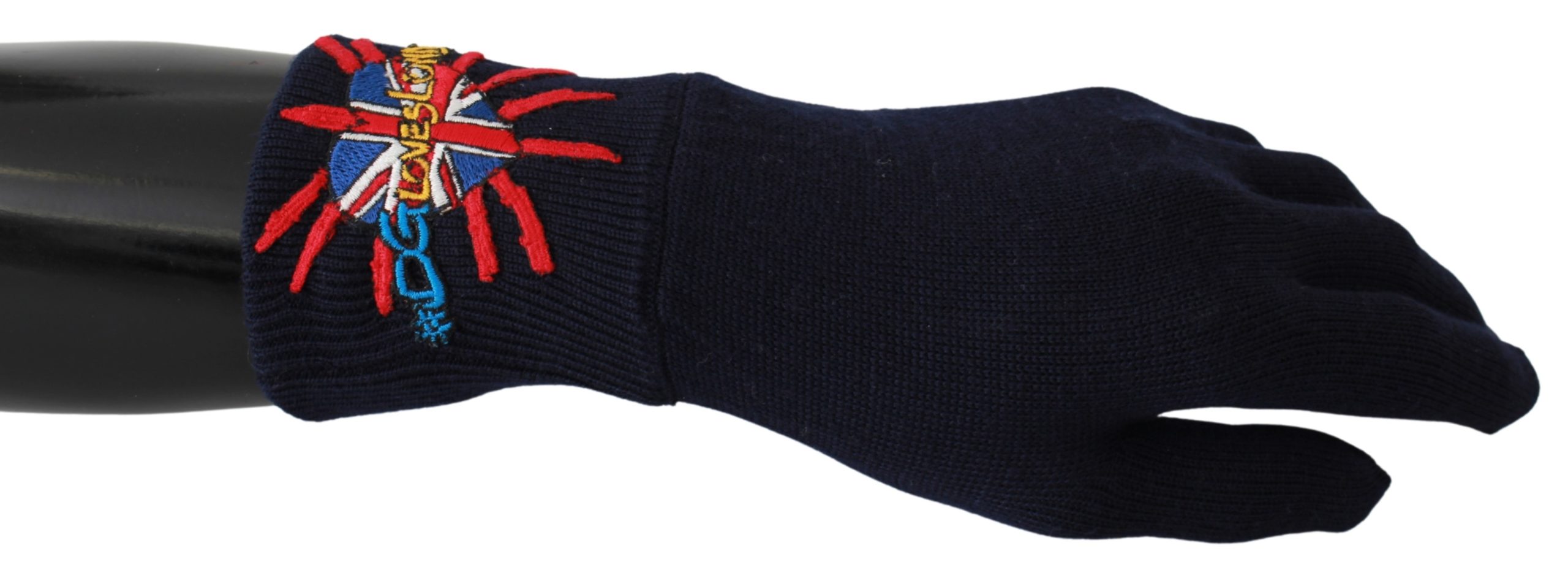 Dolce & Gabbana Men's #DGLovesLondon Embroidered Wool Gloves Blue LB1016BG